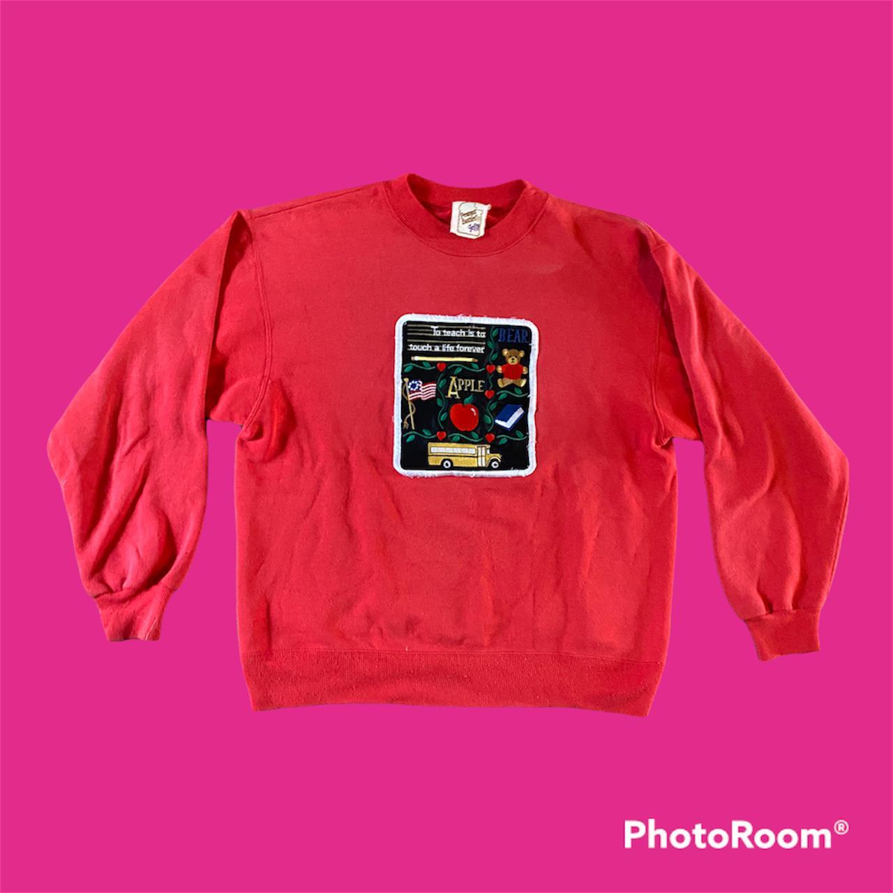 Product Image 1 - Red Teacher Sweater Embroidered/Patch!🍎 
Size