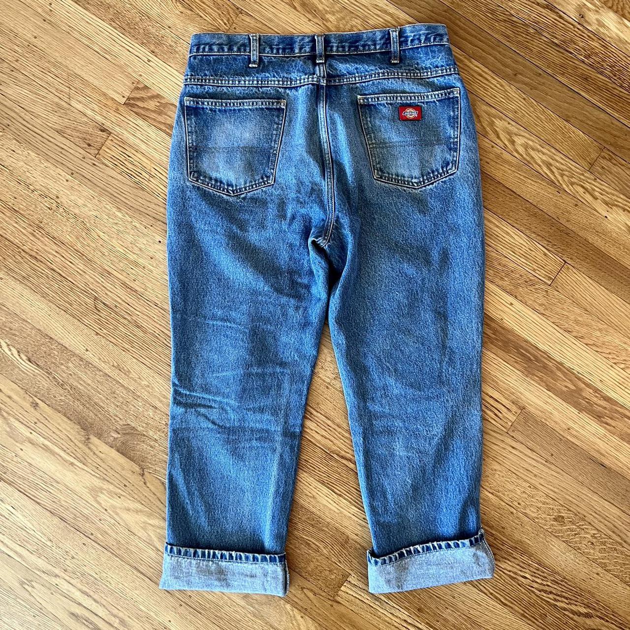 Vintage Dickies denim jeans great fade. Likely... - Depop