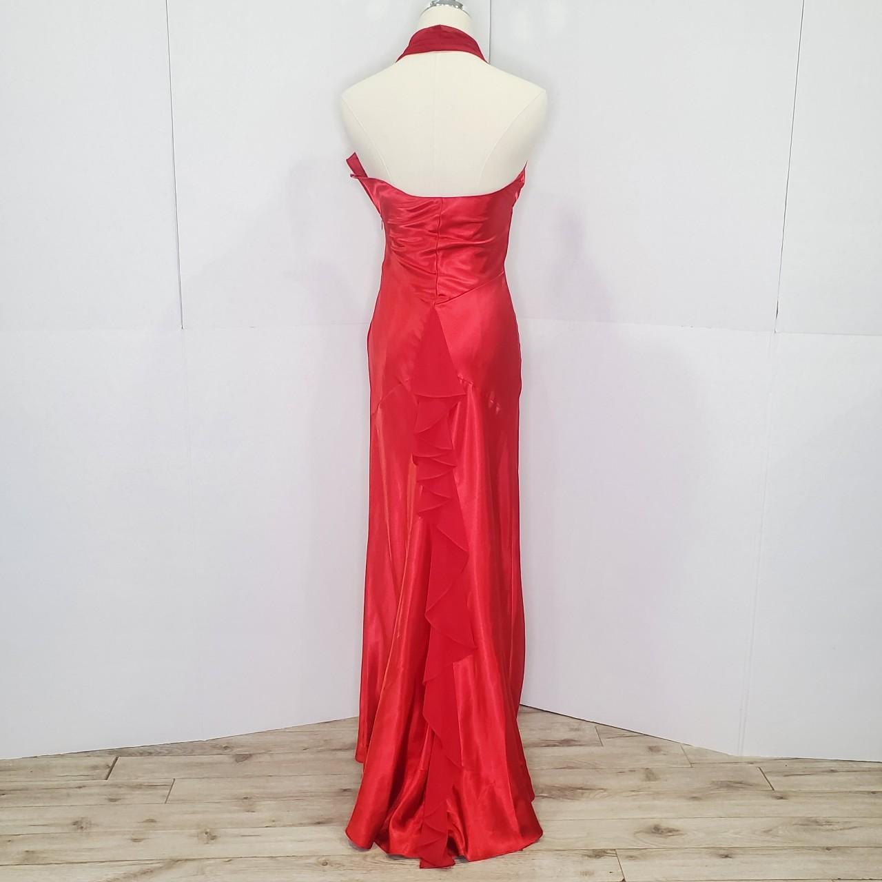 Vintage Let's Fashion red silk dress. size XS.... - Depop