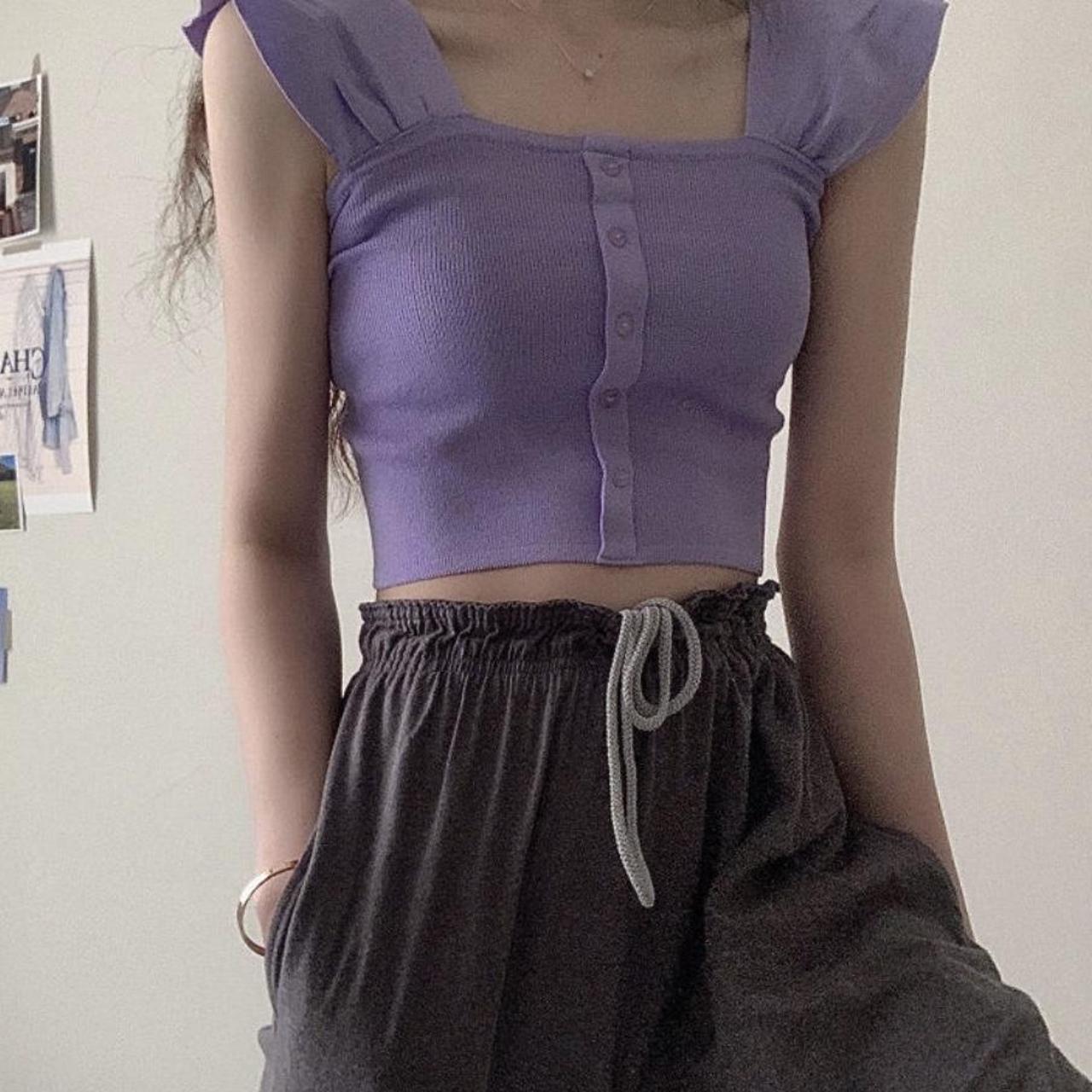 Women's Purple Crop-top | Depop