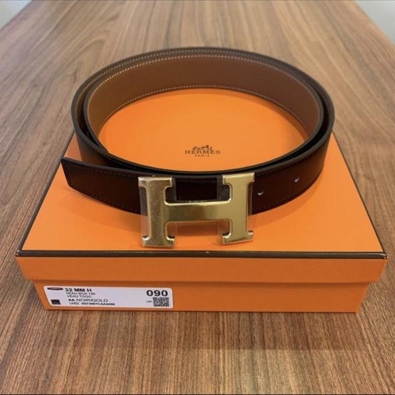 Hermes H Belt Buckle & Reversible Leather Strap 32... Depop