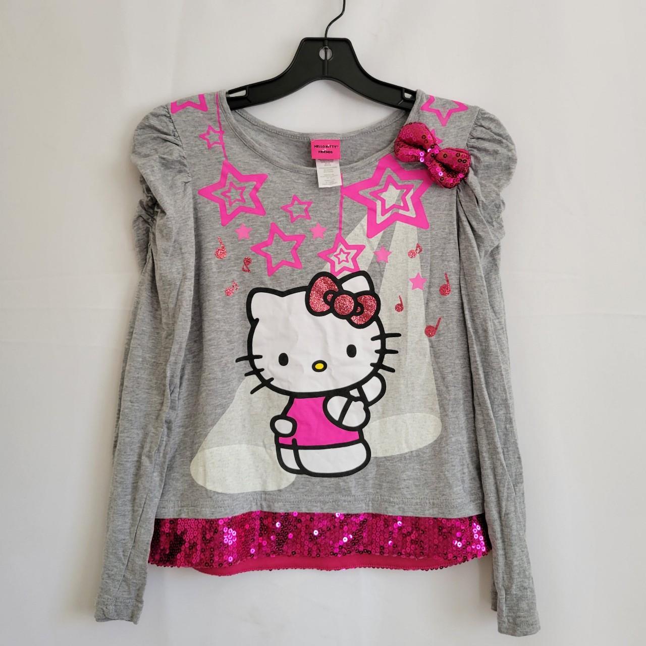 🆕Girls Hello Kitty Shirt Pink Glitter 2T