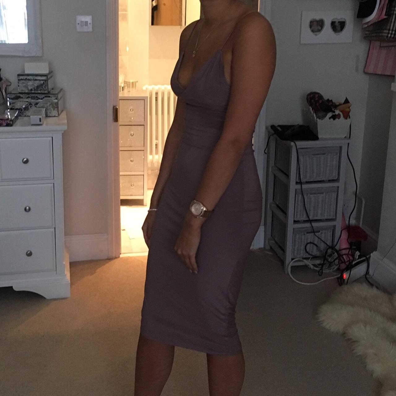 Purple mauve bodycon midi dress, Size only