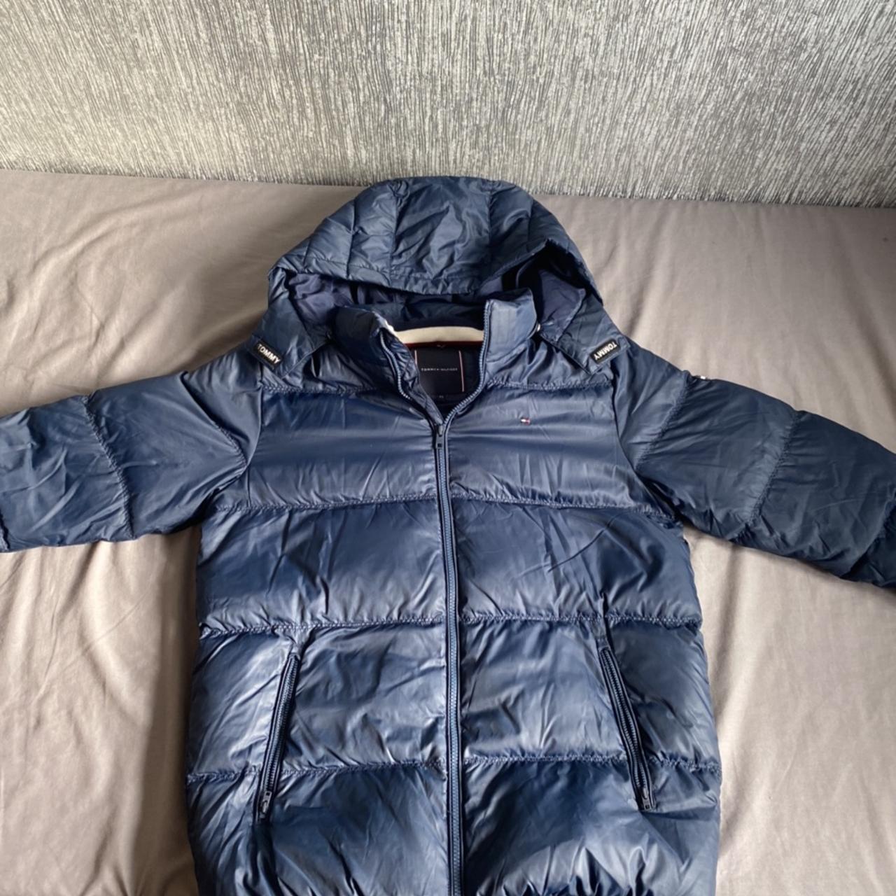 Navy Tommy Hilfiger coat SIZE: S Collection or... - Depop