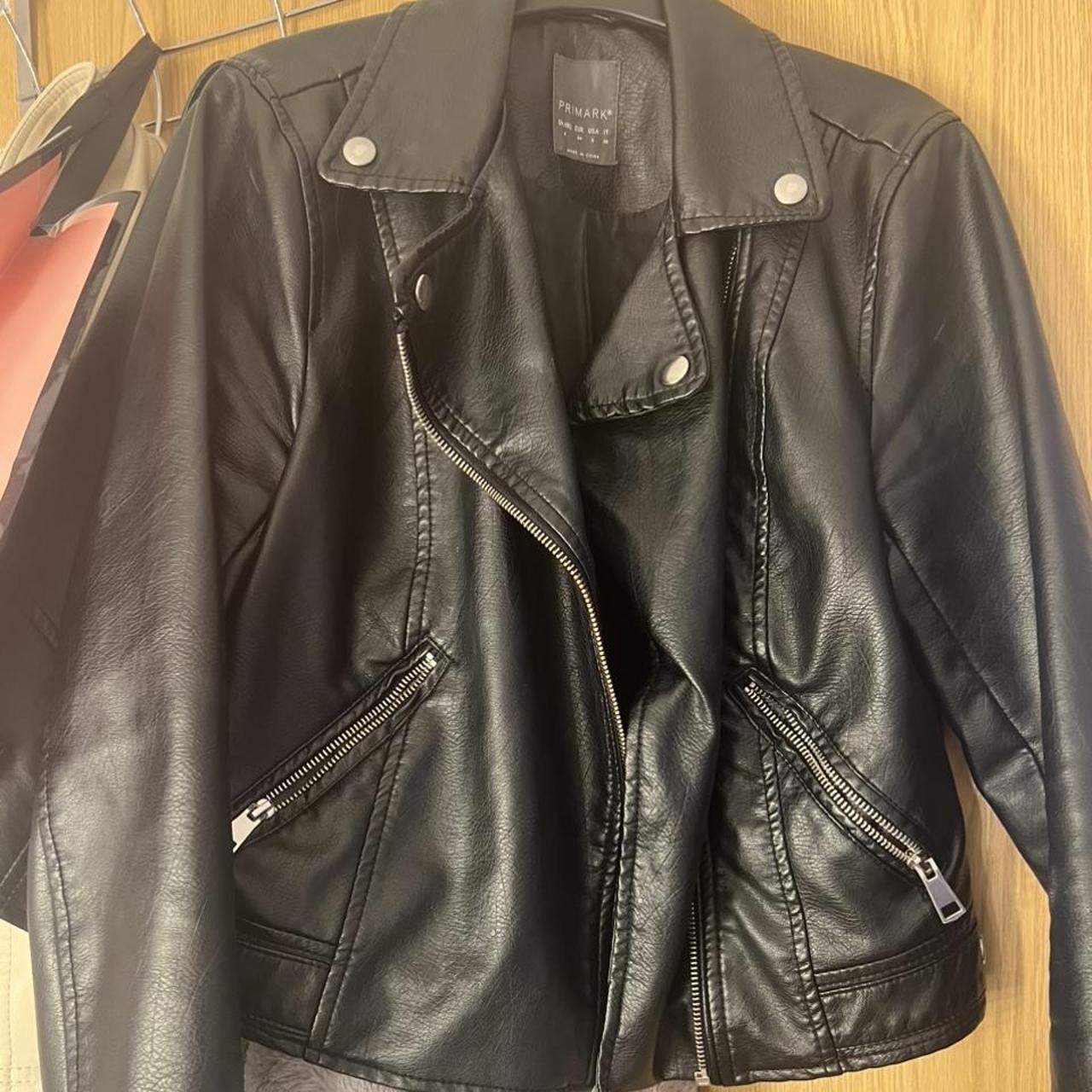 Black primark leather jacket, worn quite alot of... - Depop