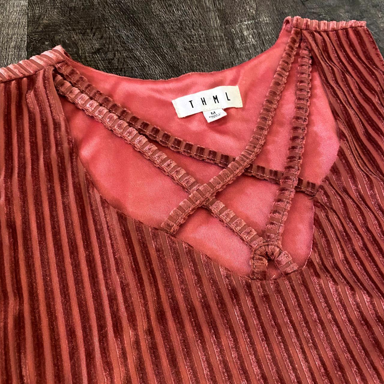 Bohme THML pink velvety peplum tank. This is an... - Depop