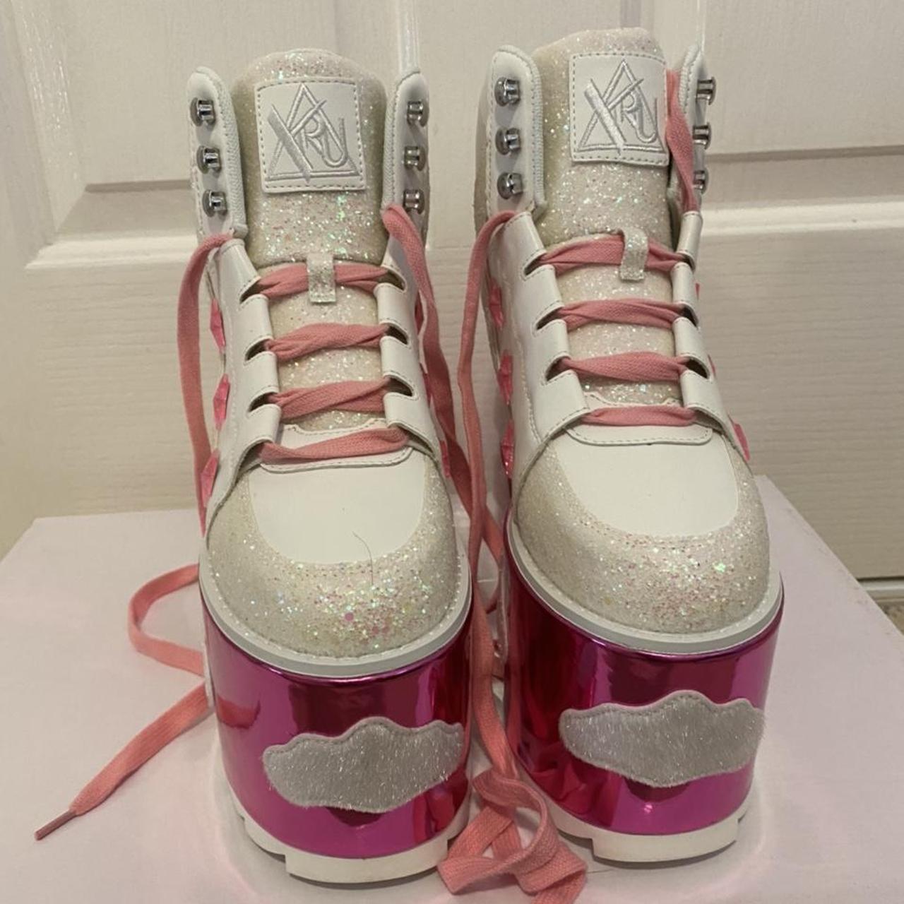 yru white platform sneakers