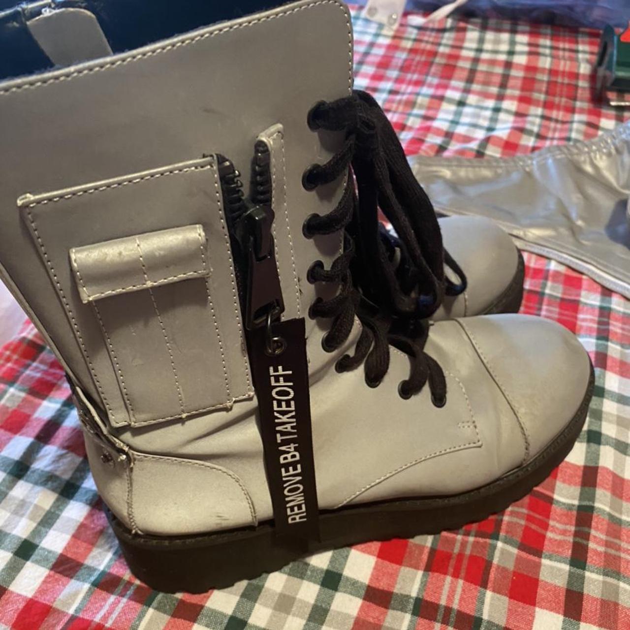 reflective combat boots