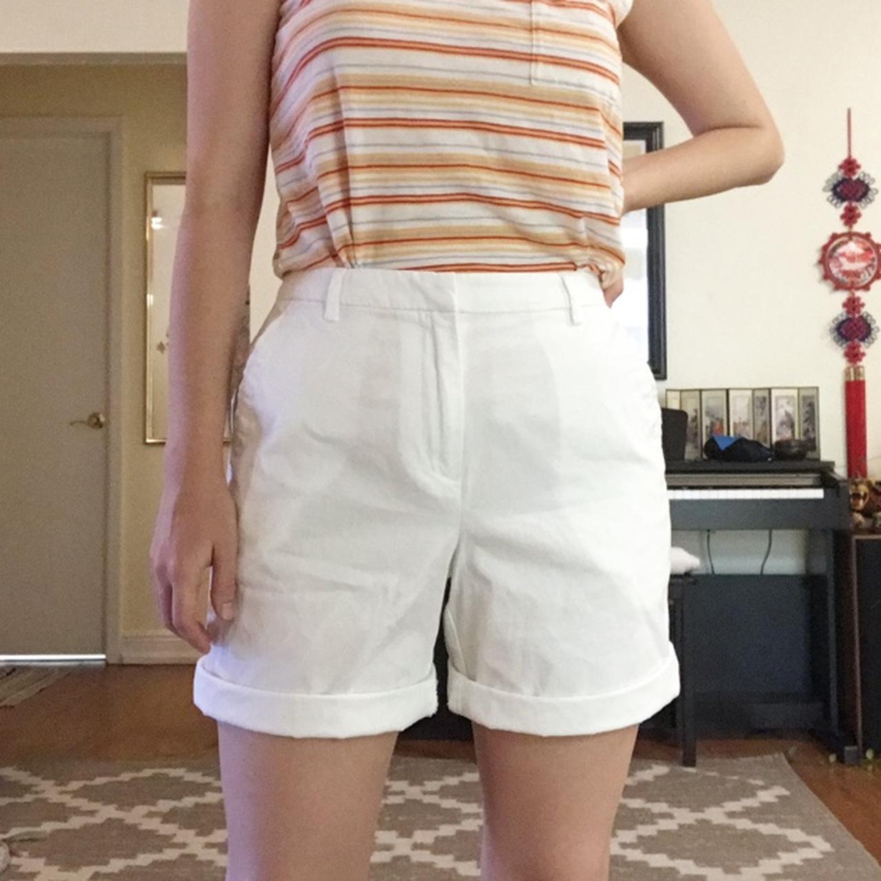 Vintage High Waisted White Shorts Size Two Modeled Depop   P0 