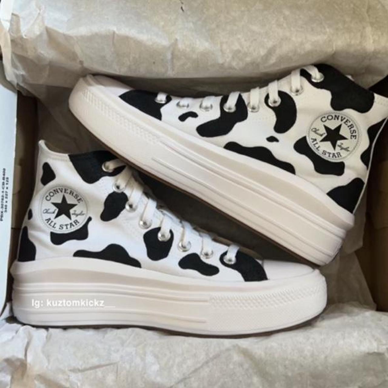 cow print platform converse