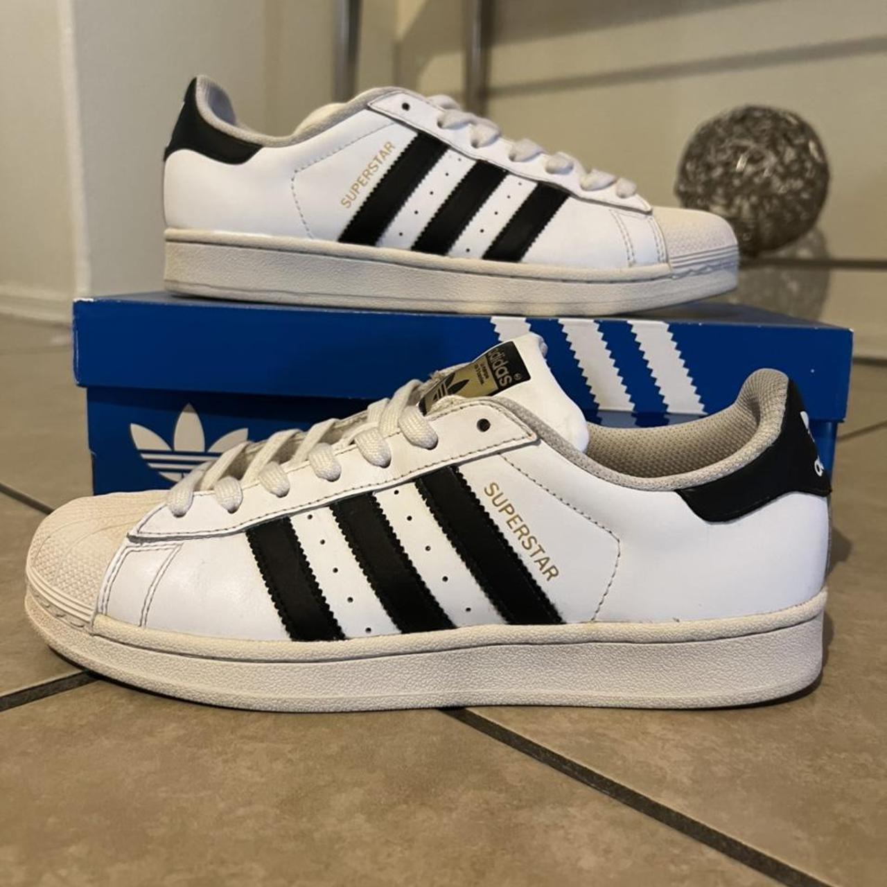 Adidas Originals Women's White and Black Trainers | Depop