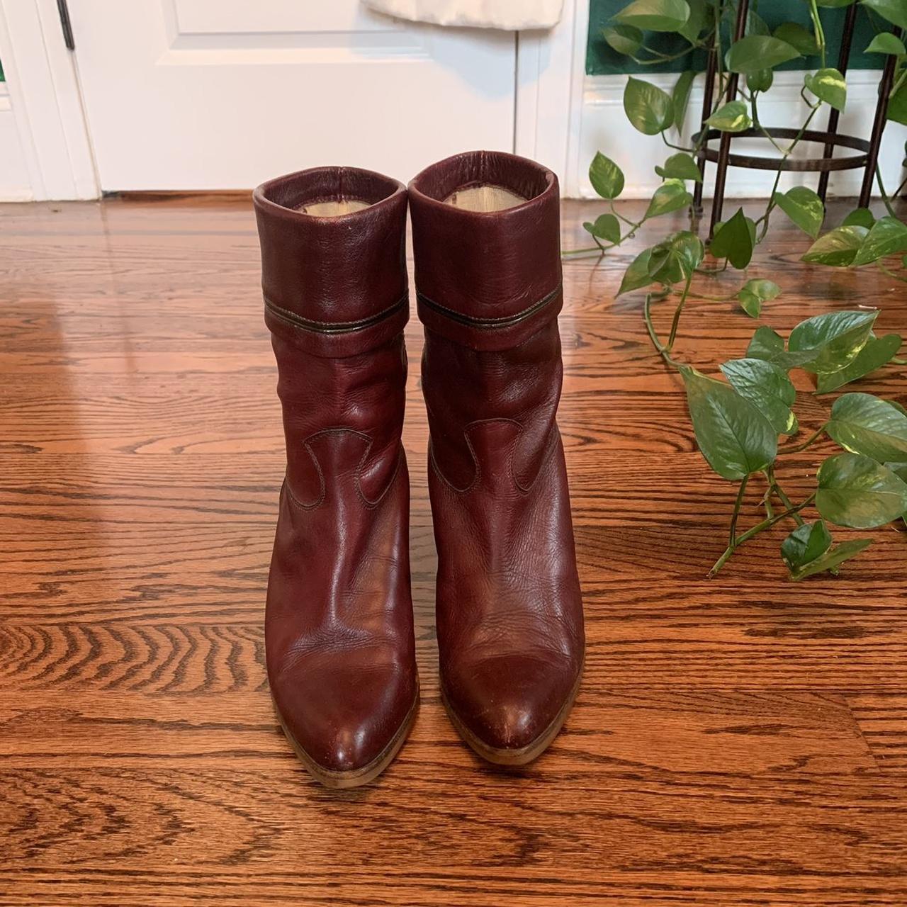 Burgundy slouch hot sale boots