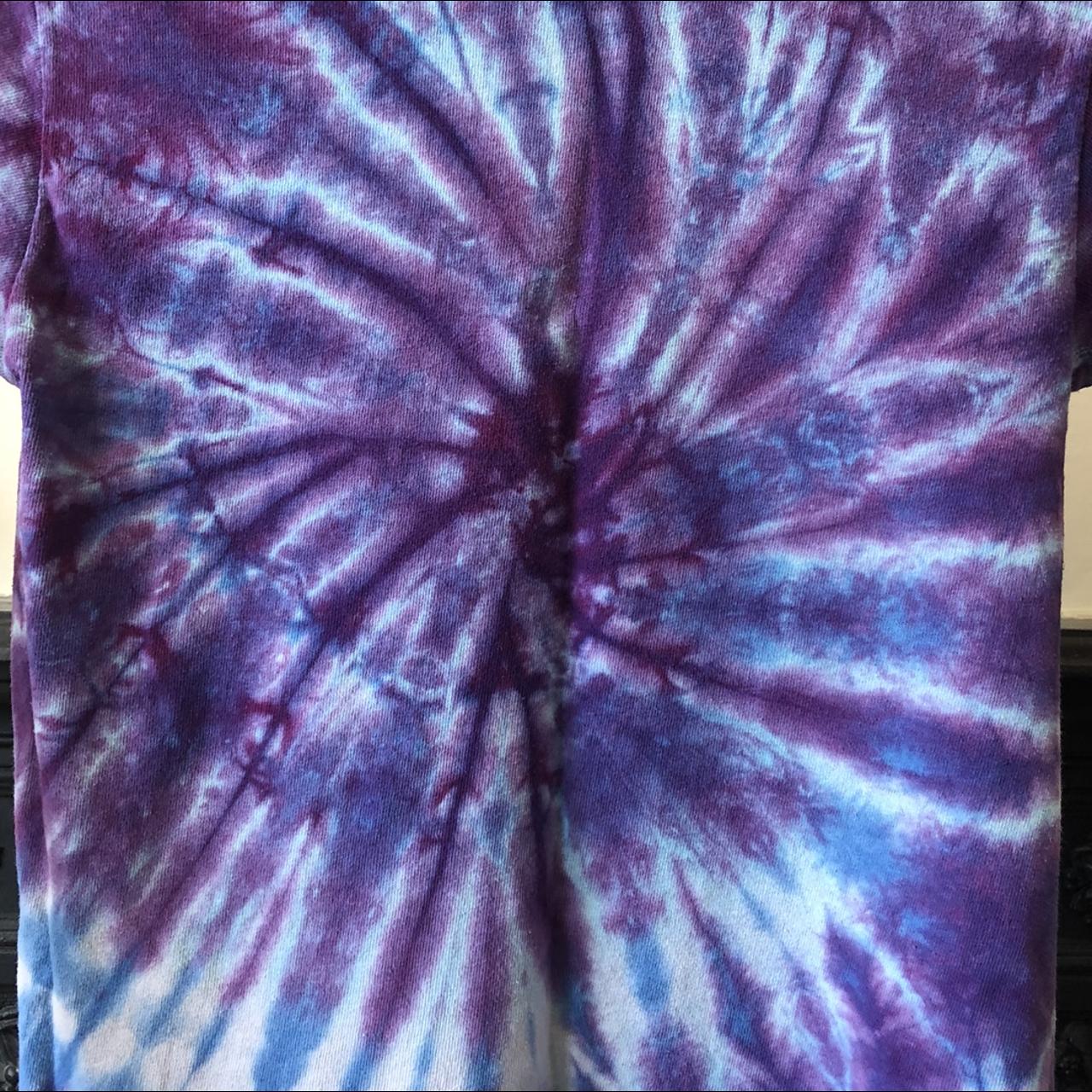 y2k purple/ blue tie dye top, tight fitted and... - Depop