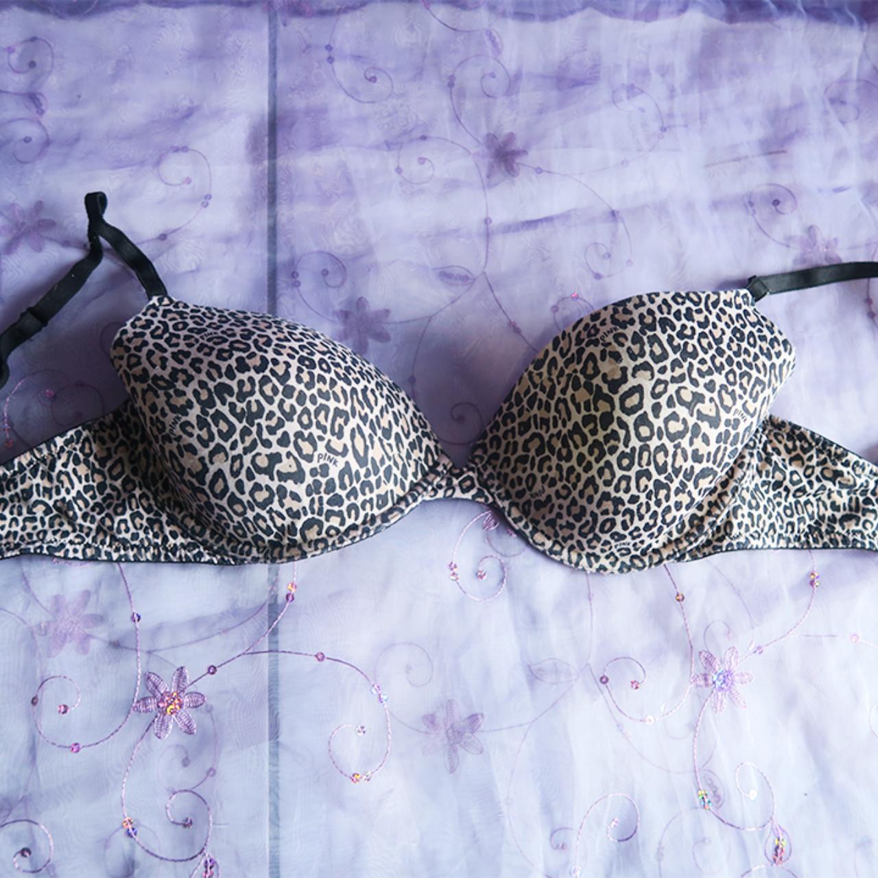 PINK Victoria's Secret cheetah print bra in brown - Depop