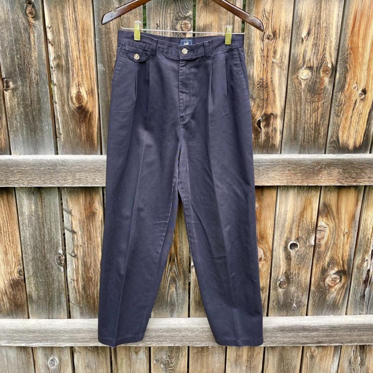 High waisted Lee Casuals pleated pants. Work pant... Depop
