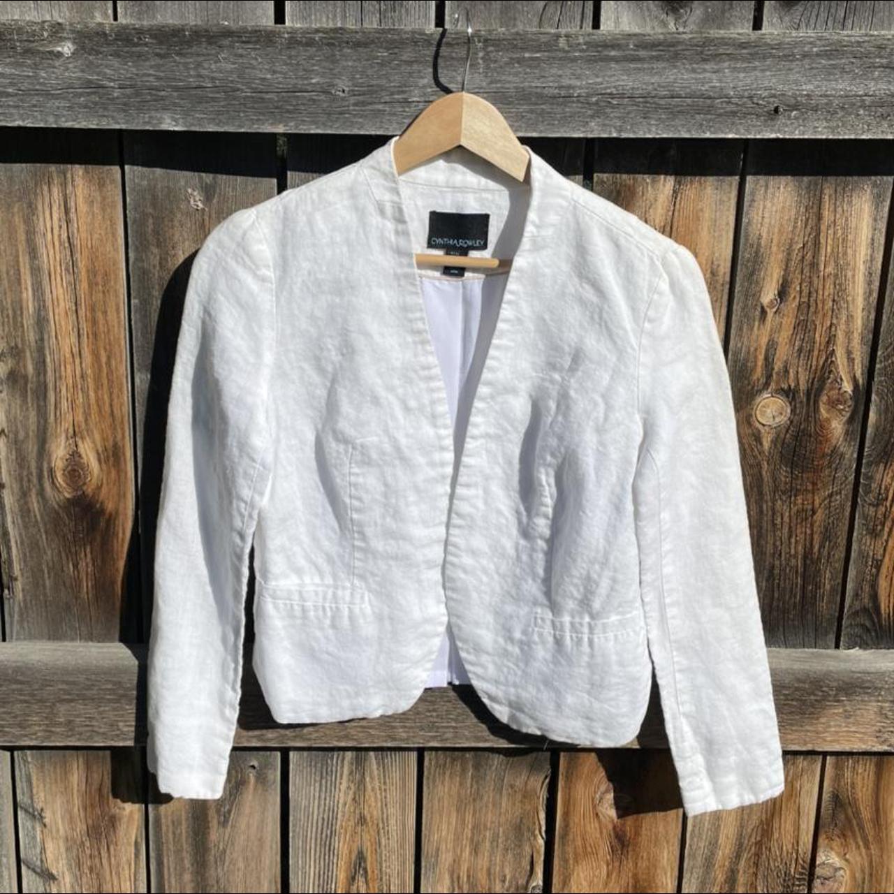 Cynthia Rowley Women S White Jacket Depop