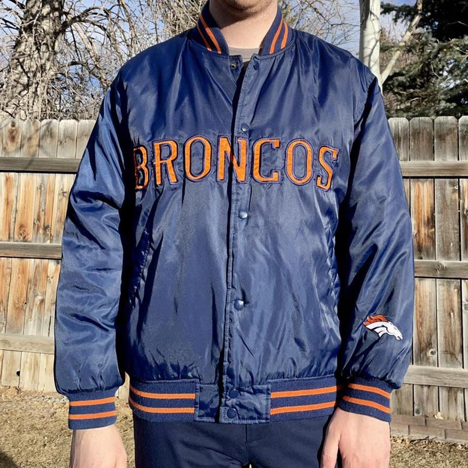 Vintage Denver Broncos leather tote/bowling ball - Depop