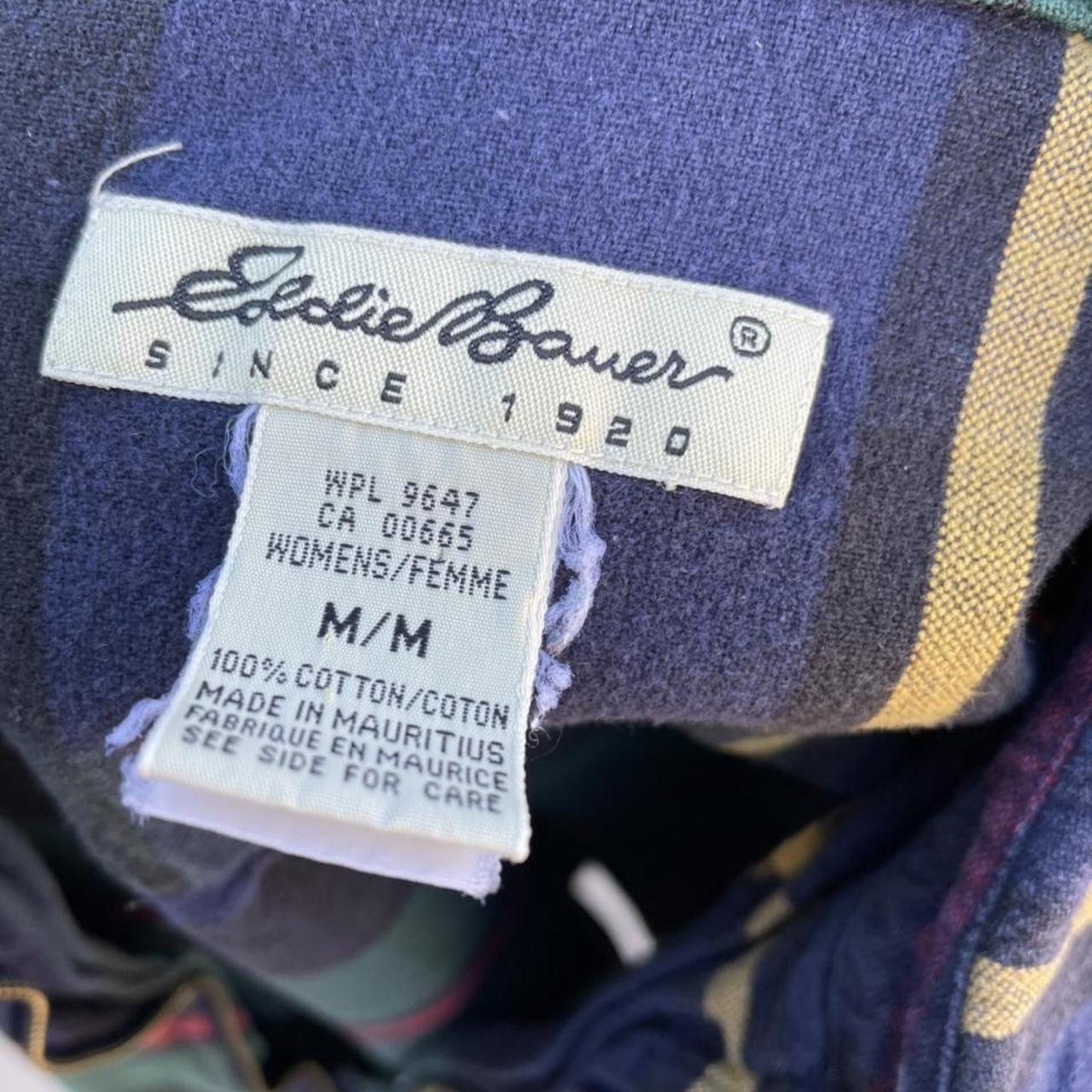 Vintage 90s Eddie Bauer half zip plaid top. Colorful | Depop