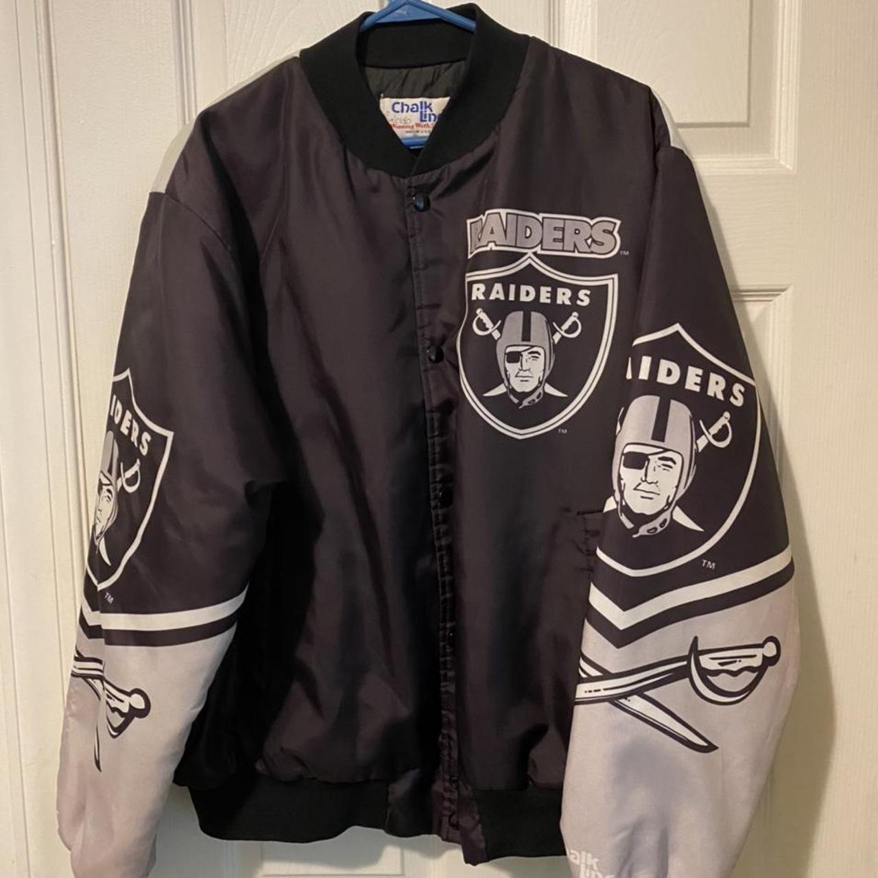 Chalk Line Men's White and Black Jacket | Depop
