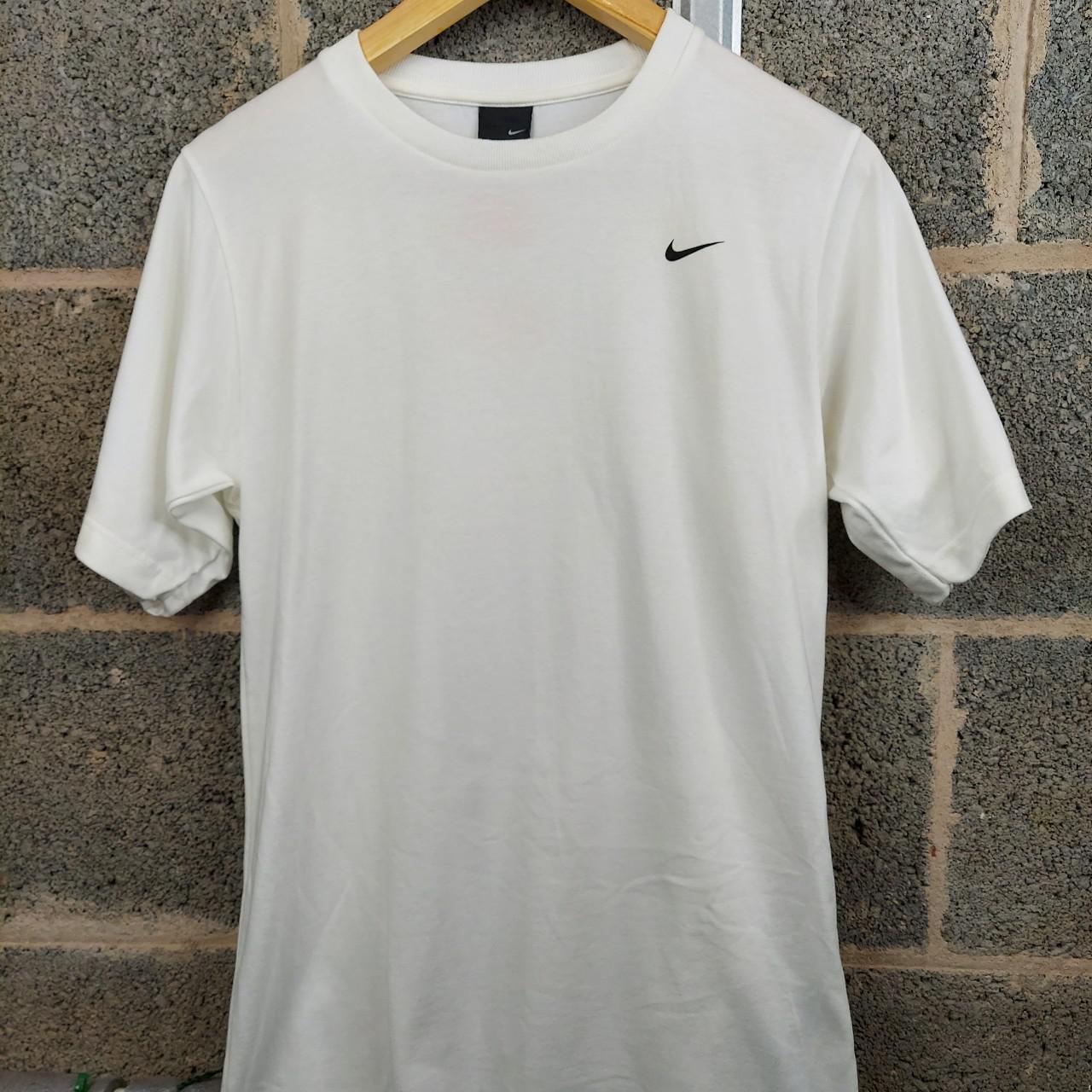 Nike White Mens Swoosh Logo T-Shirt In good... - Depop