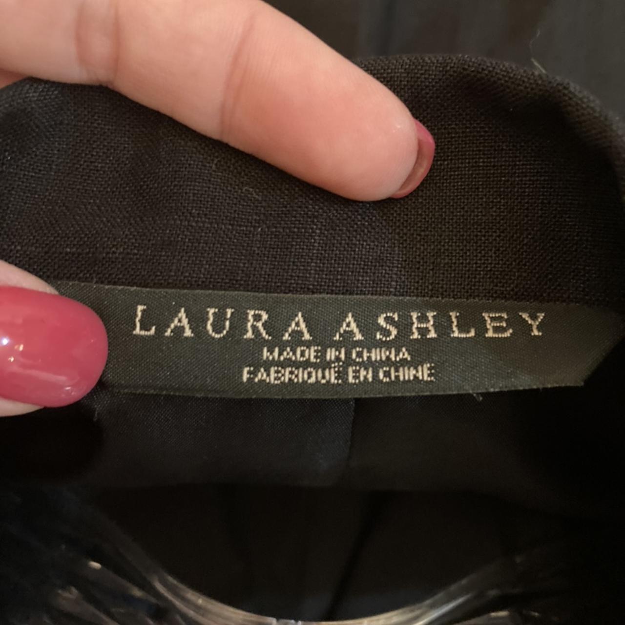Black Laura Ashley 100% Linen Suit. Short Sleeved... - Depop