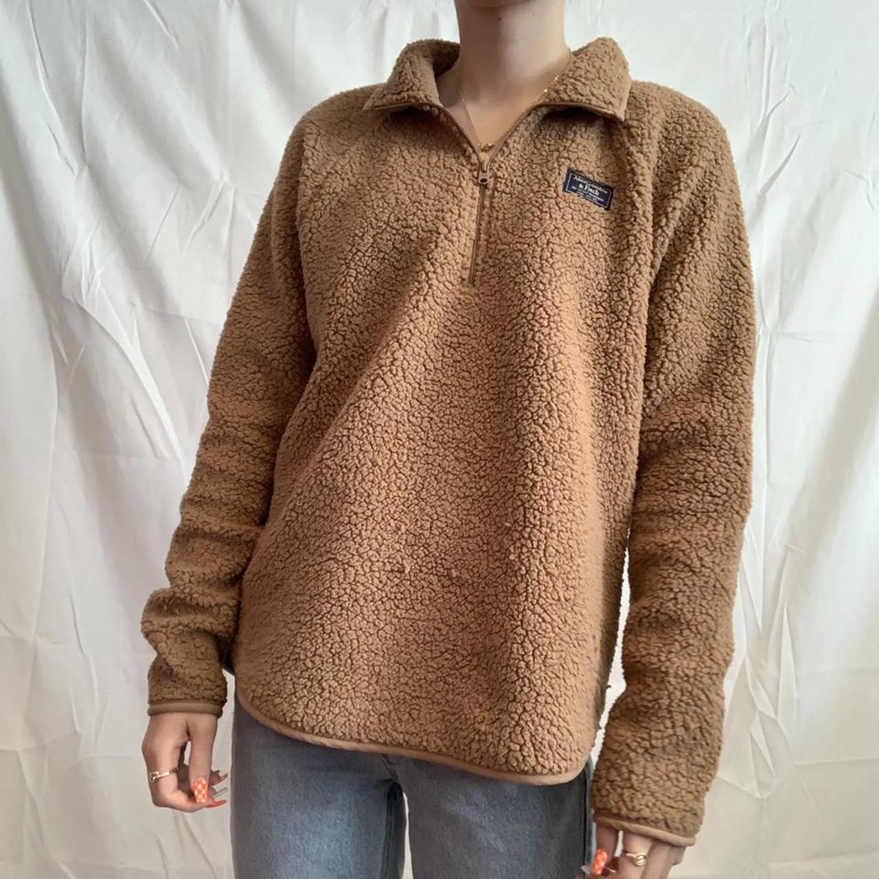 abercrombie and fitch quarter zip pullover size... Depop