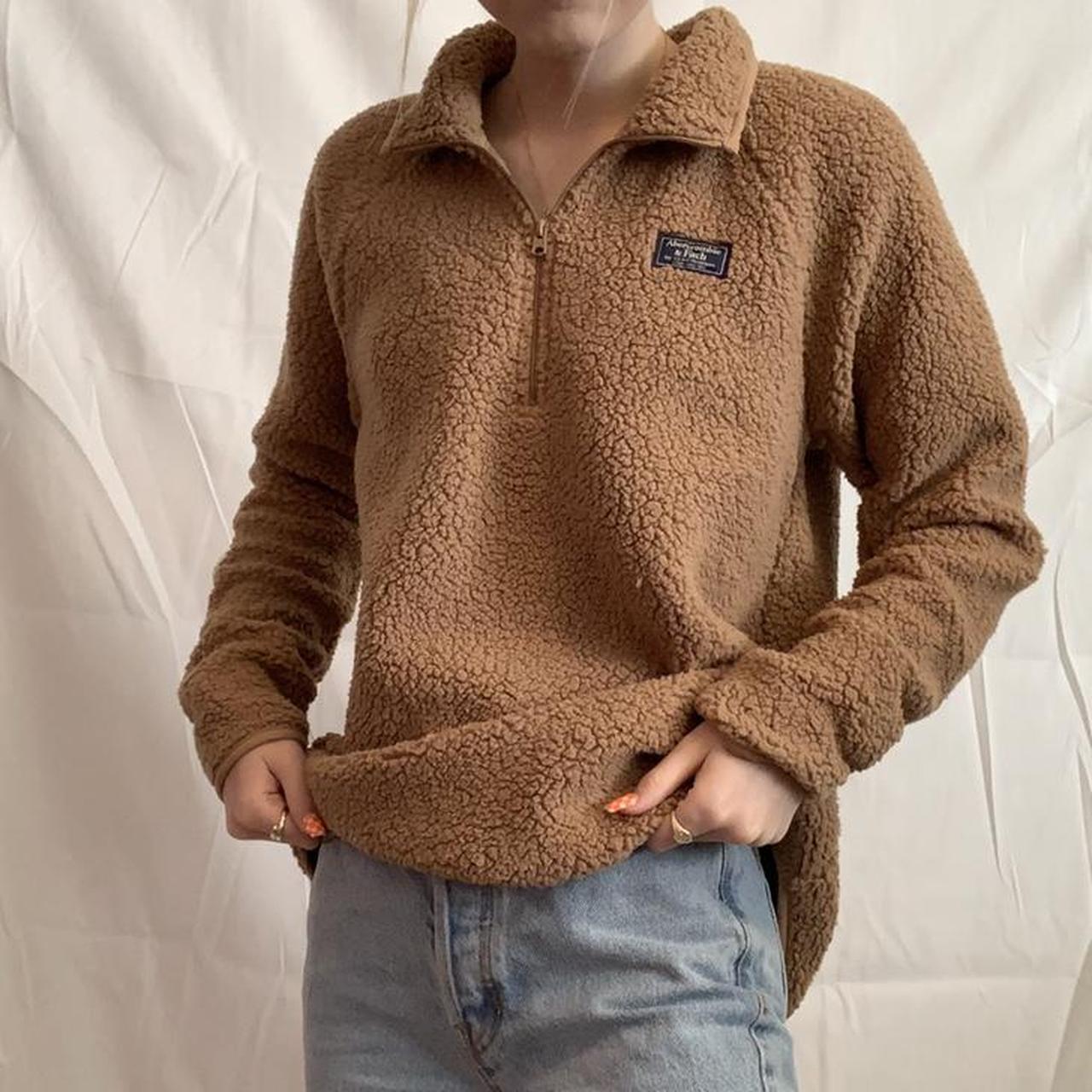 abercrombie and fitch quarter zip pullover size... Depop