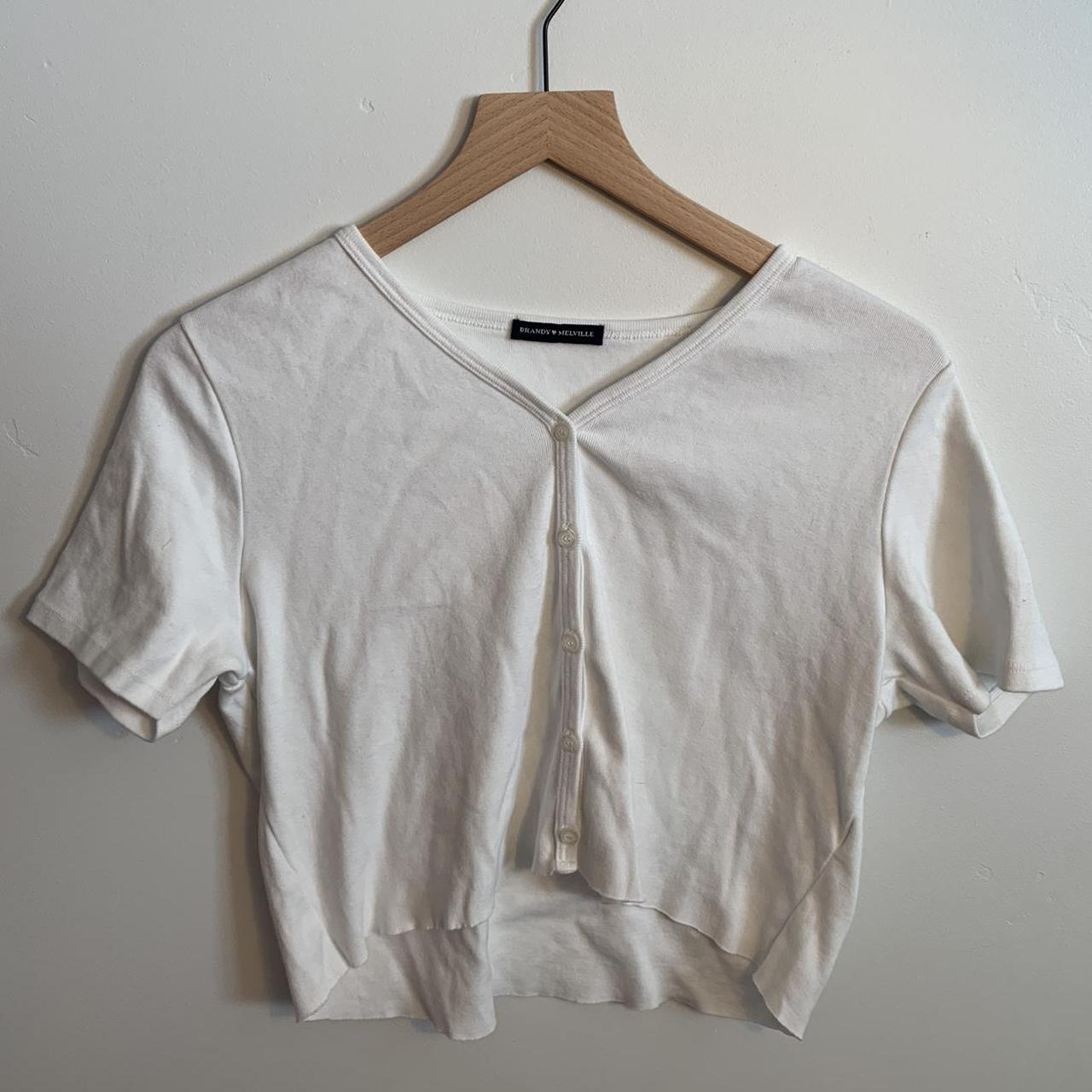 Brandy Melville Women's White T-shirt | Depop