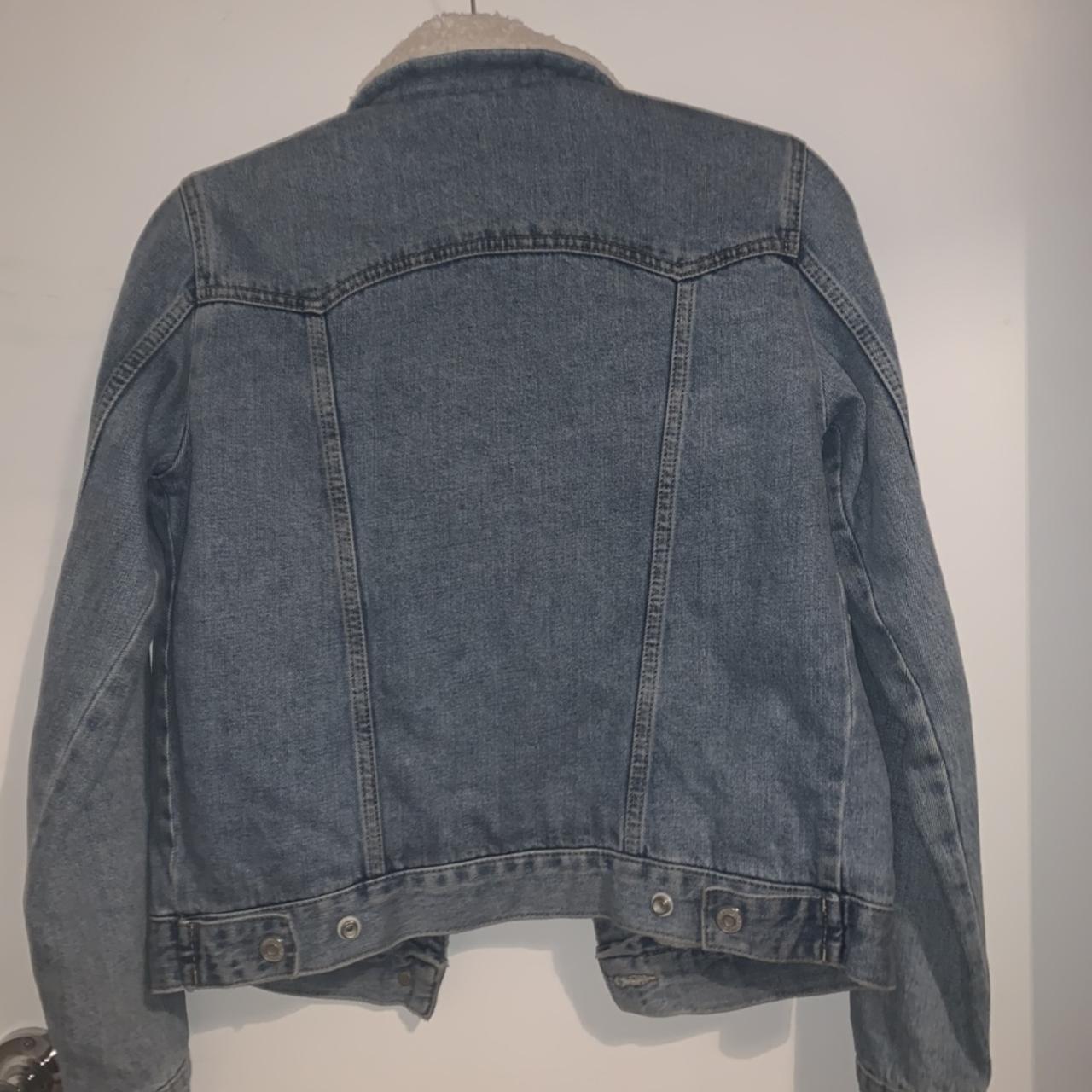 Topshop denim jacket with Sherpa lining UK size... - Depop