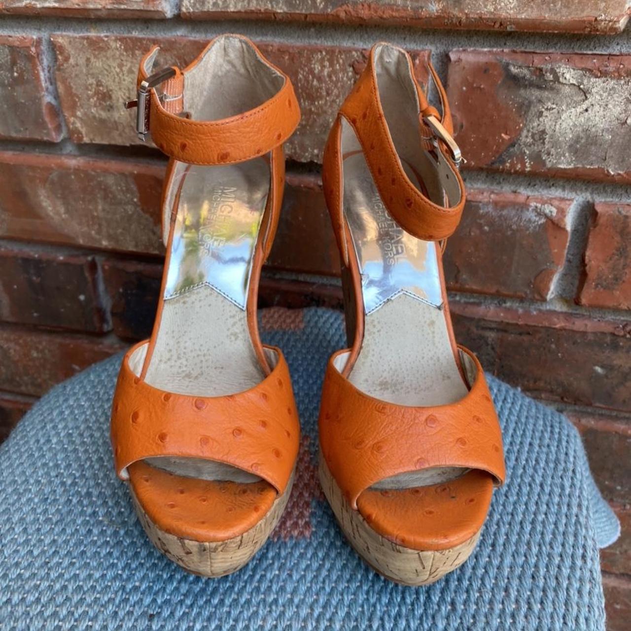 Michael kors wedges deals orange