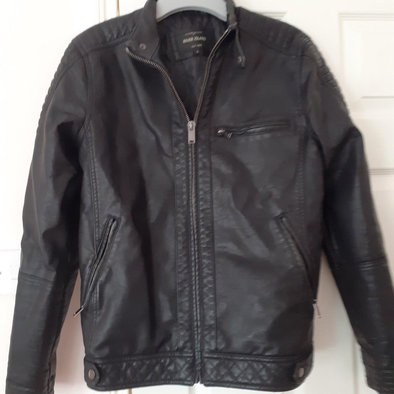 River Island mens leather jacket. New but no tags.... - Depop