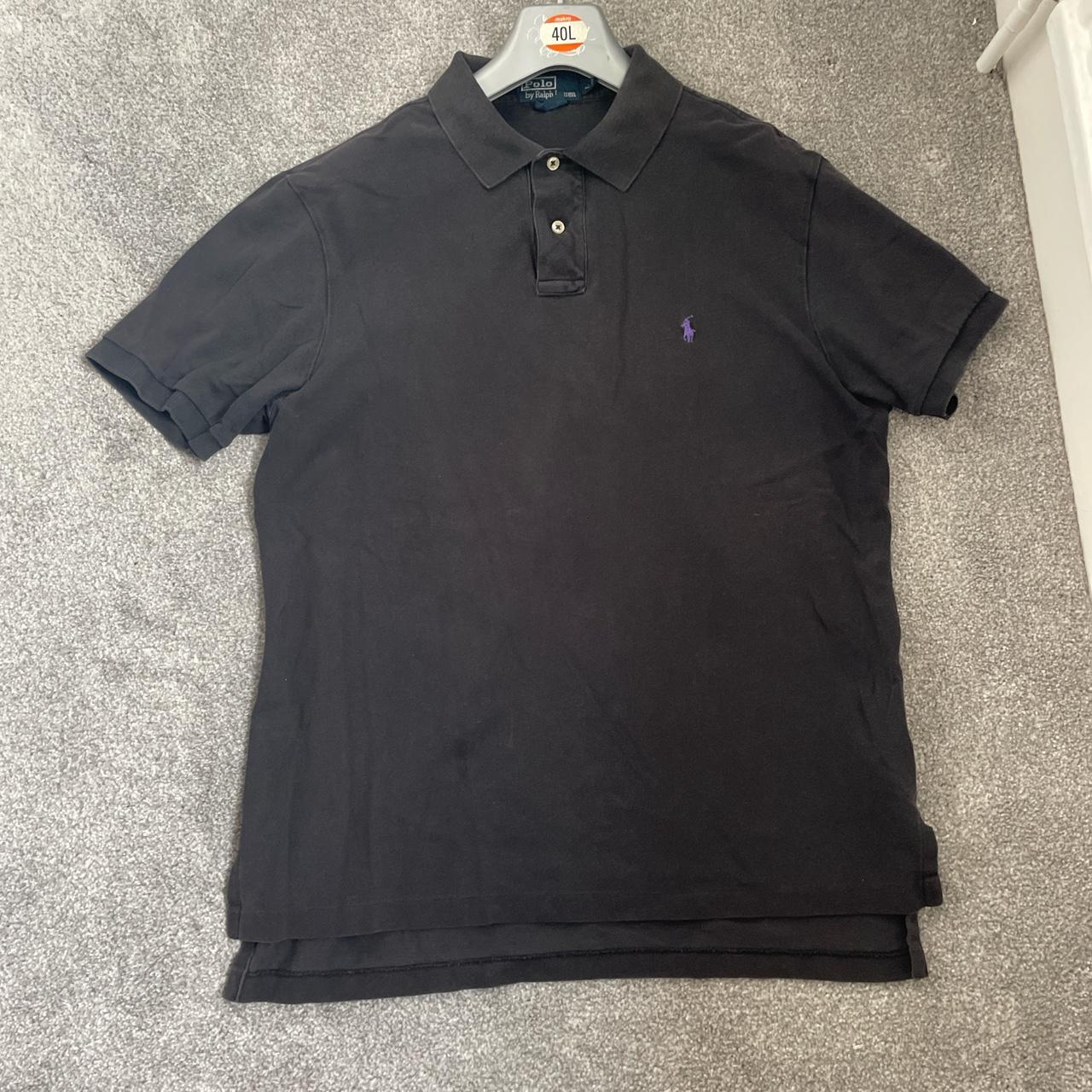 black polo with purple horse