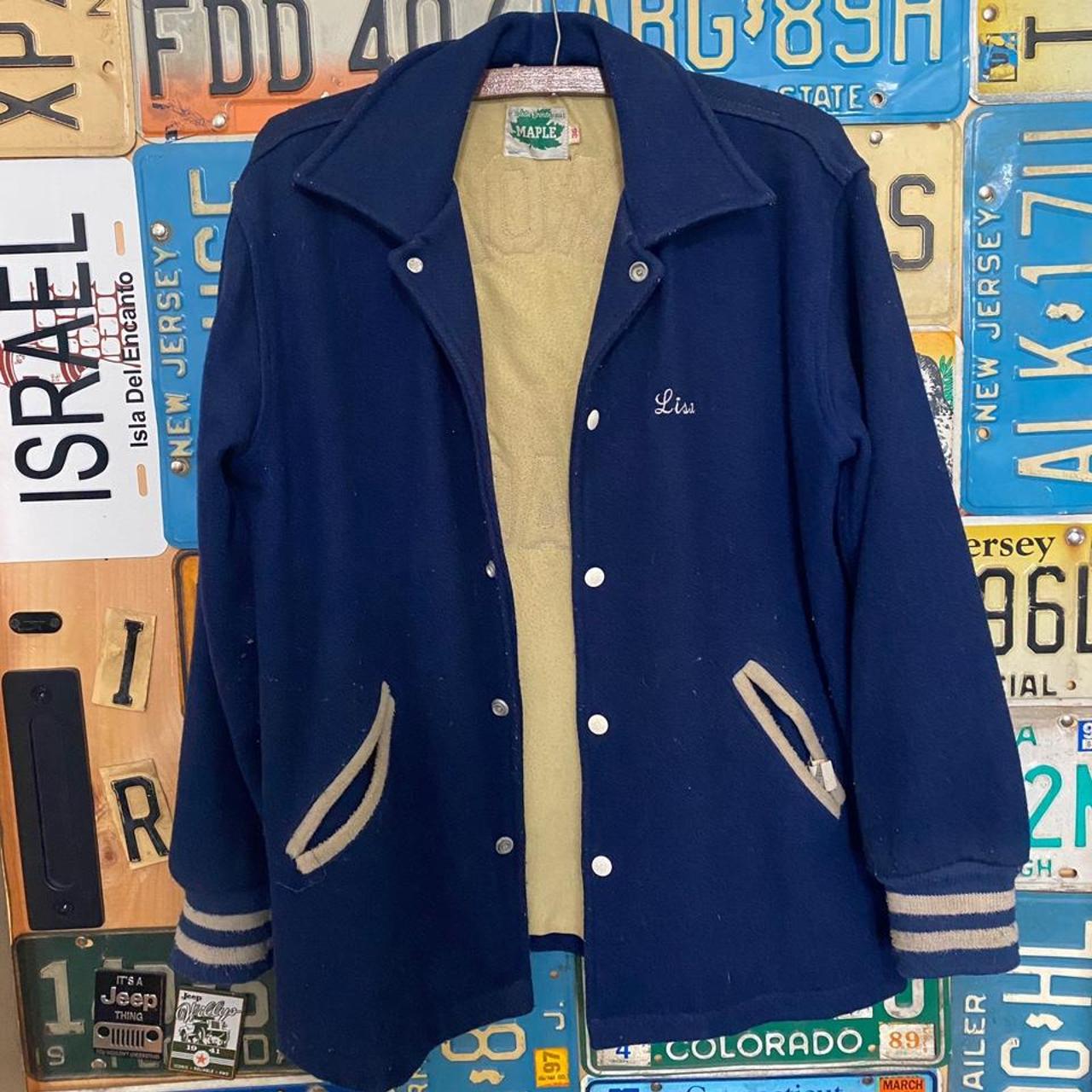 Vintage 1970s 1980s Letterman Coat Varsity Jacket Sz... - Depop