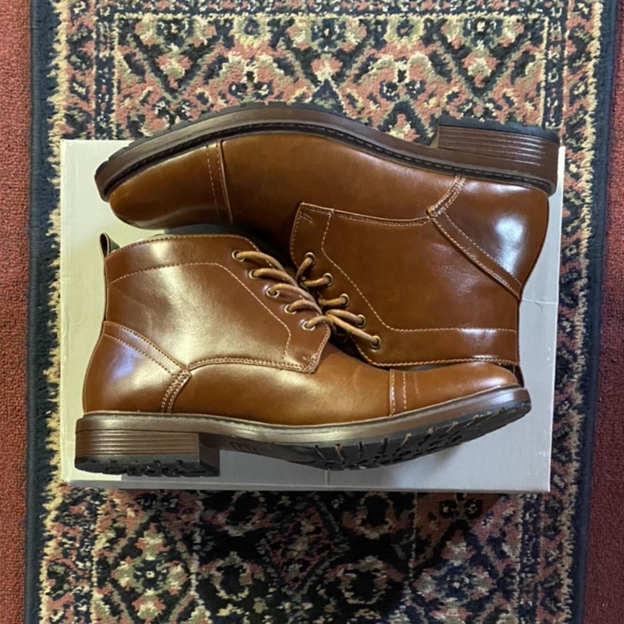 Perry Ellis Men's Brown and Black Boots | Depop