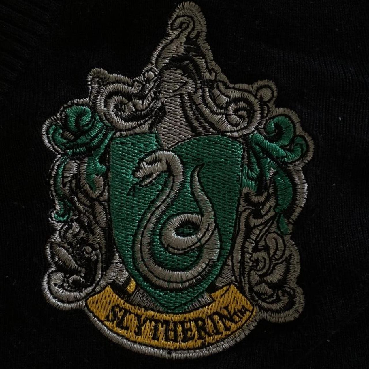 y2k cyber goth Harry Potter slytherin cardigan... - Depop