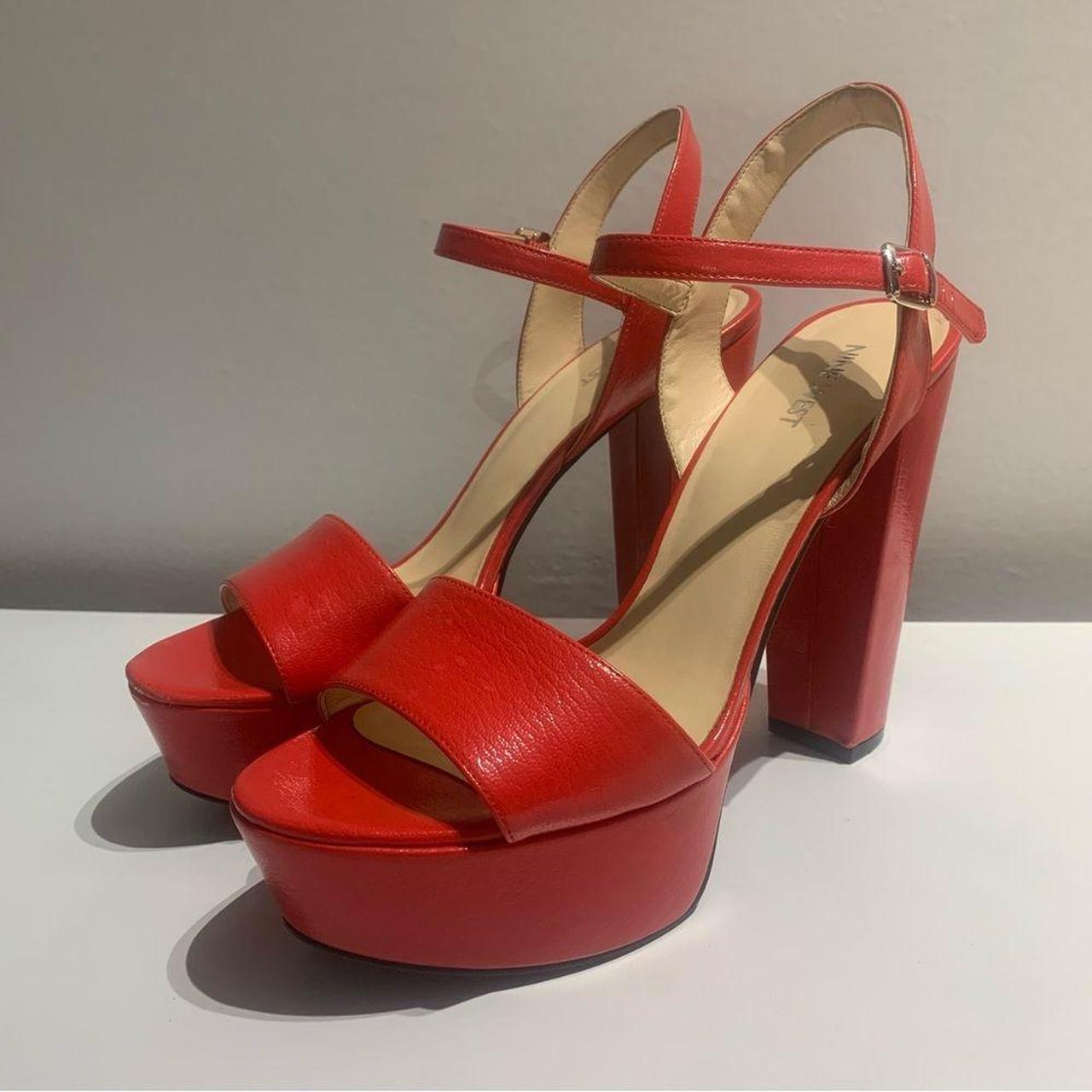 Red Platform Block Heel Red Paris Women’s By Nine... - Depop