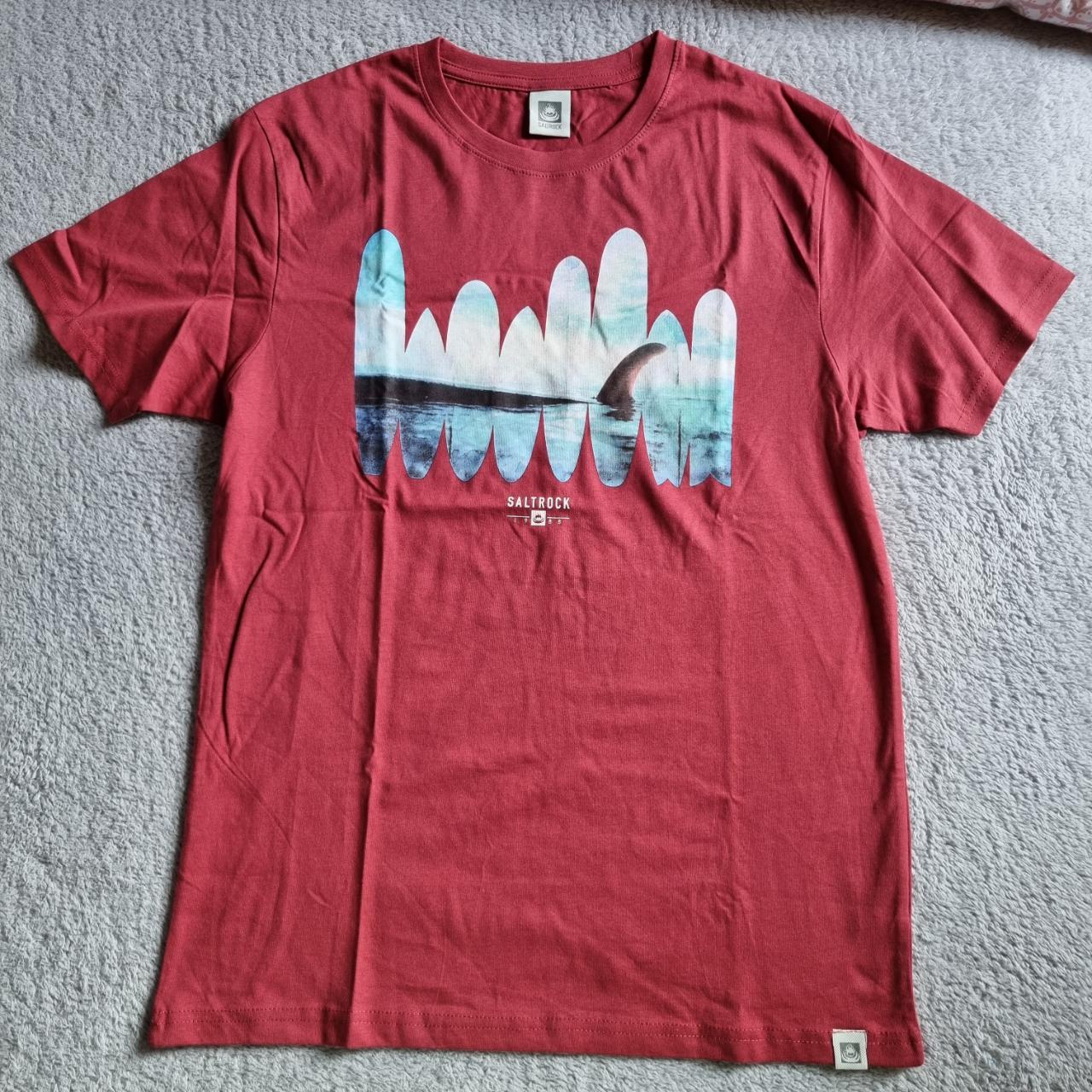 Saltrock Men's Burgundy and Red Tshirt Depop