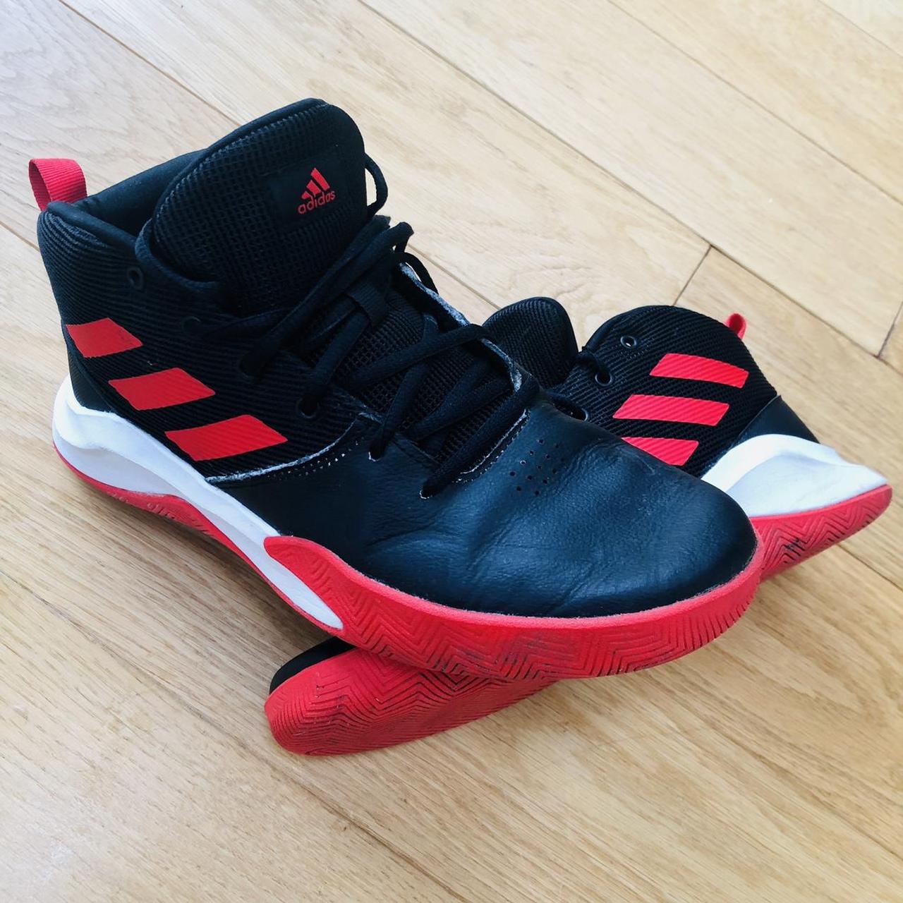 Adidas Black and Red Trainers | Depop