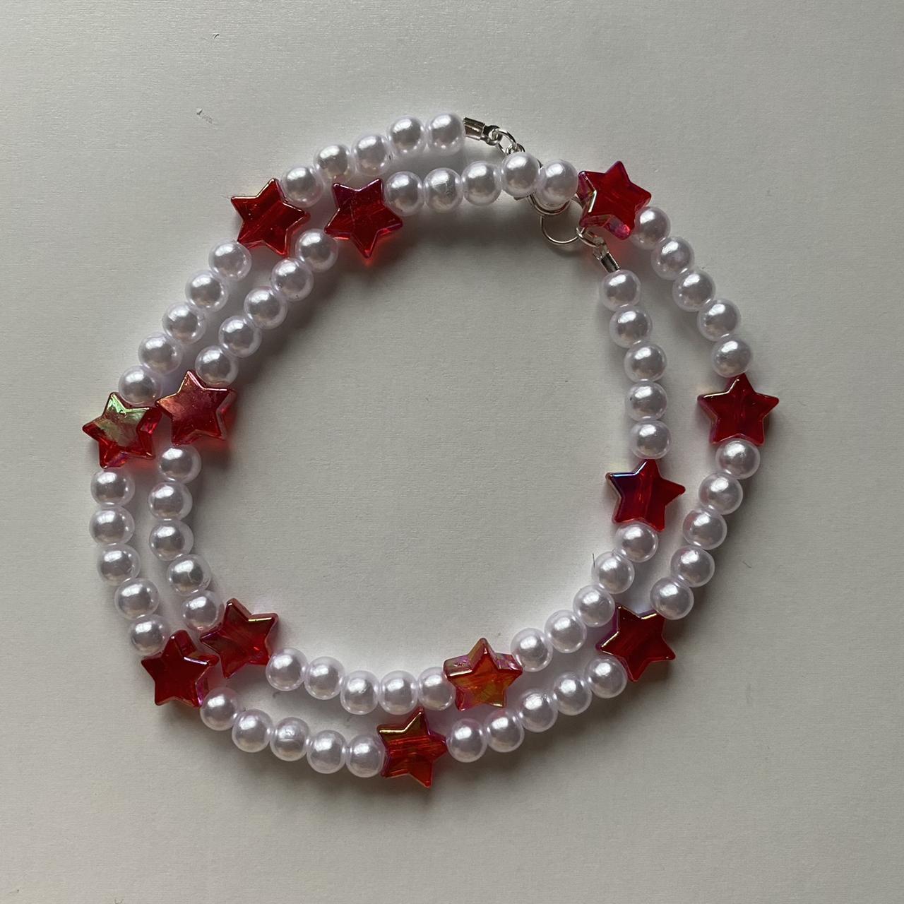 Women's White and Red Jewellery | Depop