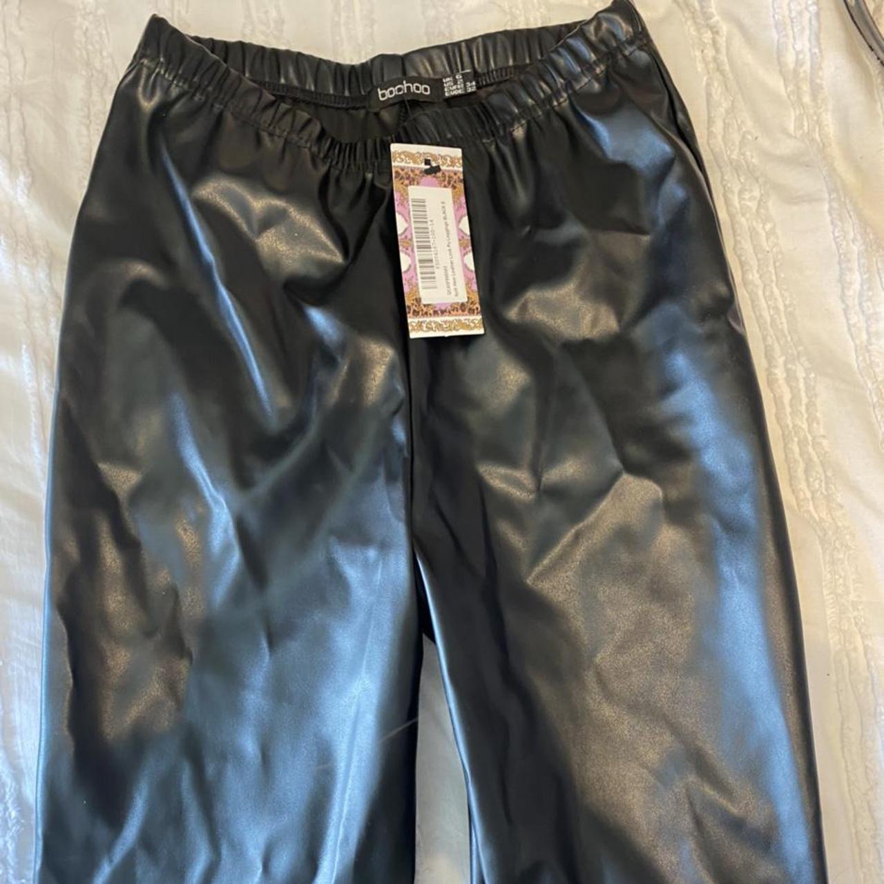 Boohoo leather leggings. Size 6 #leatherleggings - Depop