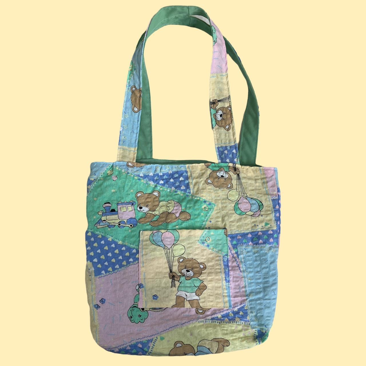 CUSTOM UPCYCLED REVERSIBLE TOTE BAG! Measures approx... Depop