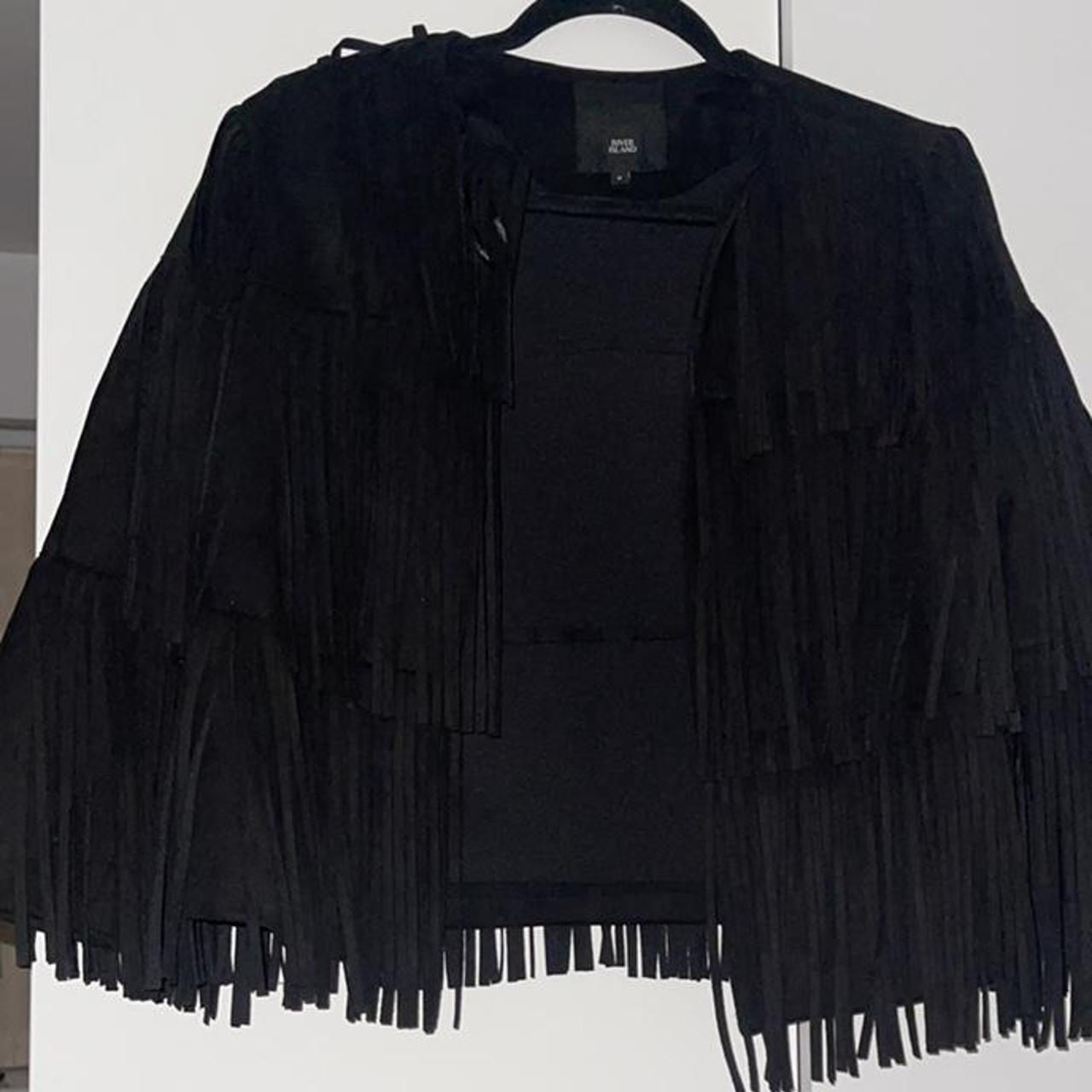 River Island Suede fringe jacket. Size 8.... Depop
