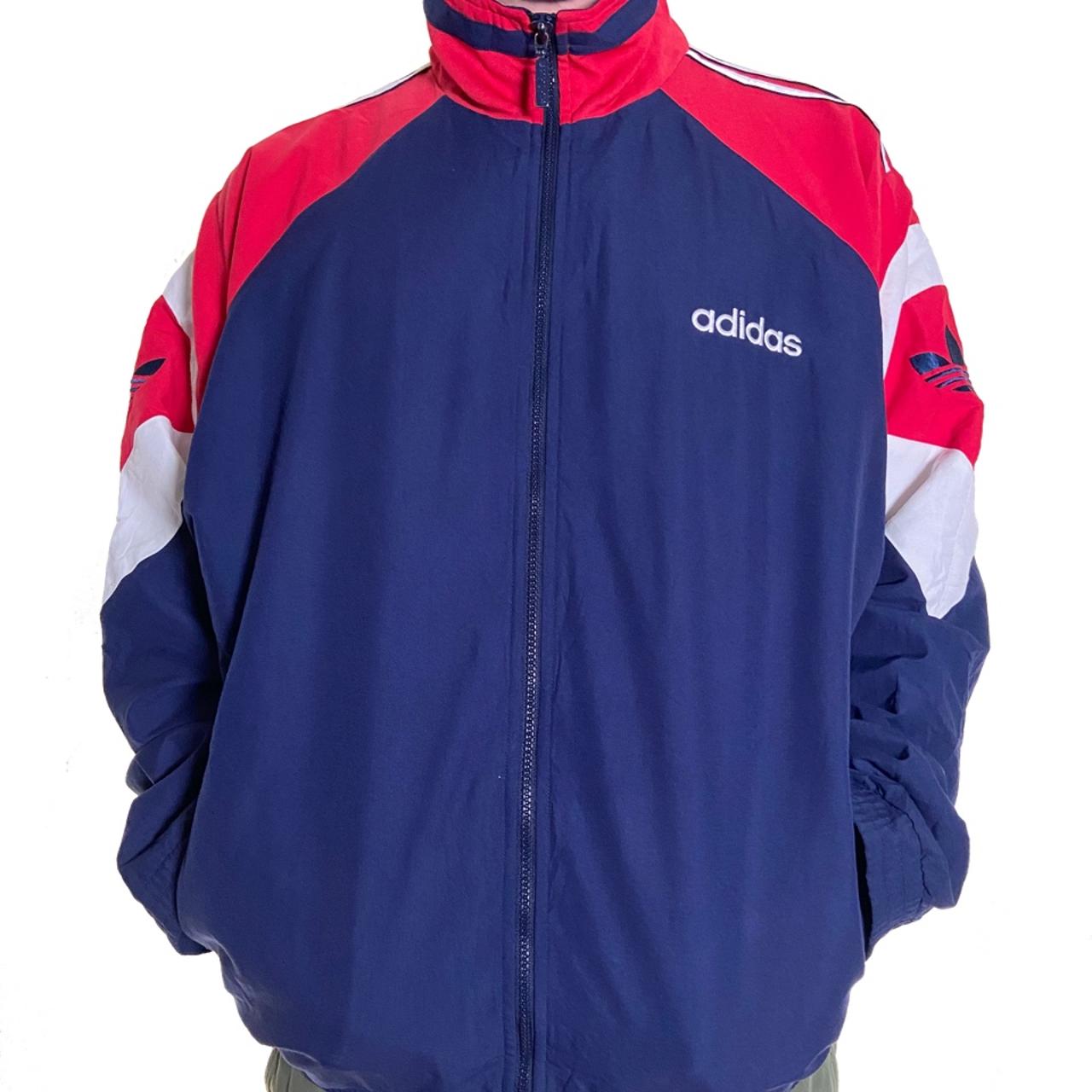 Bomber Jacket Adidas Red White Blue Windbreaker Adidas Jacket Mens