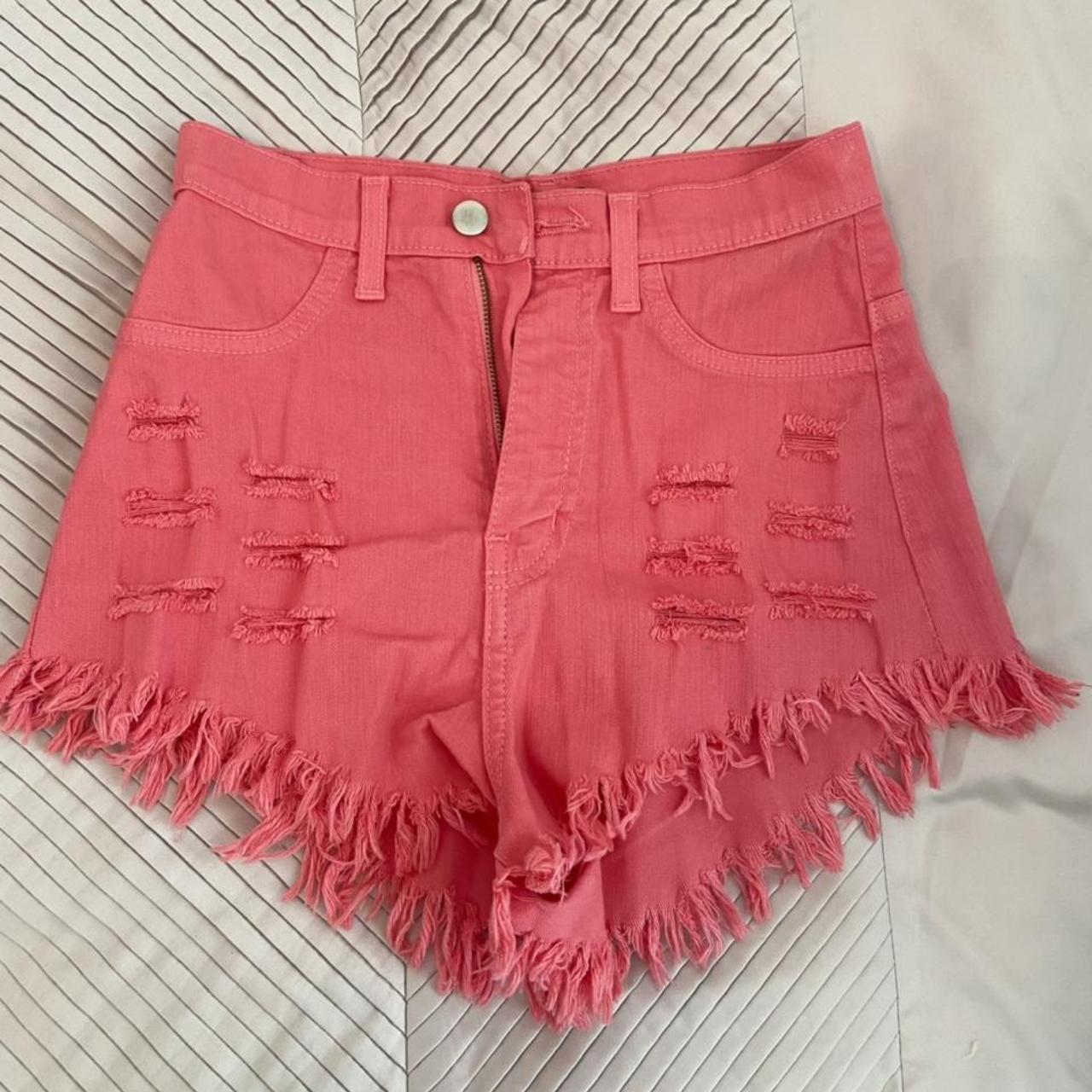 FASHION NOVA PINK DENIM SHORTS 🌸 Size small would... - Depop