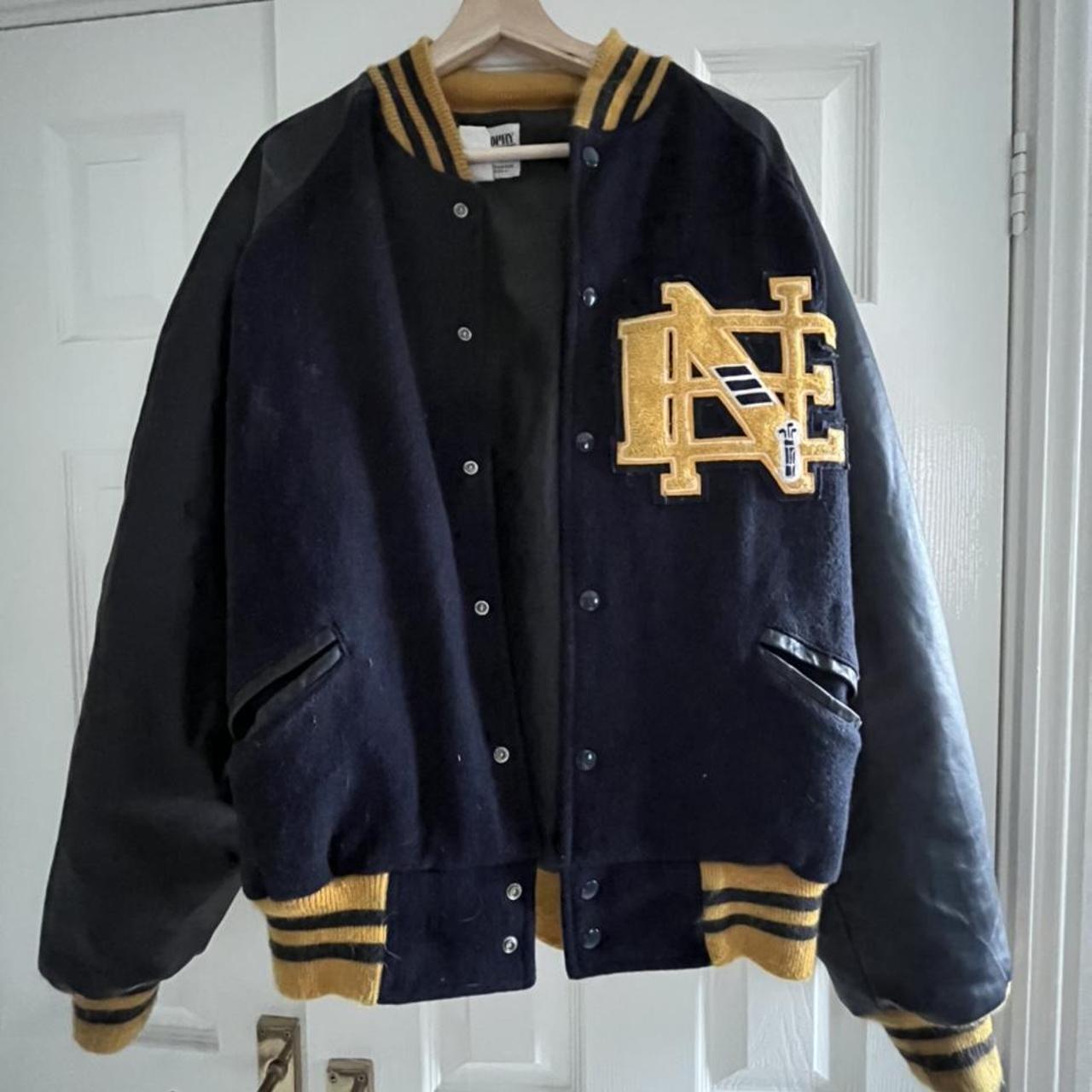 Men's Navy and Yellow Jacket | Depop