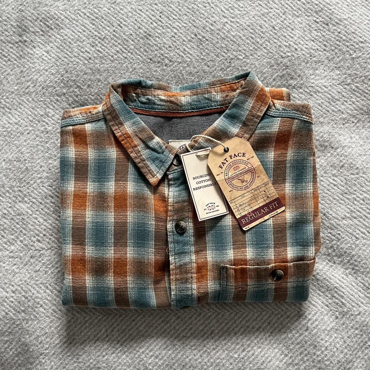 FatFace Mens Fistral Check Shirt - Orange - Medium -... - Depop