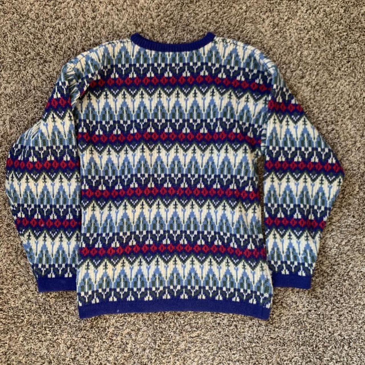 Urban Outfitters Men's Red And Blue Jumper | Depop