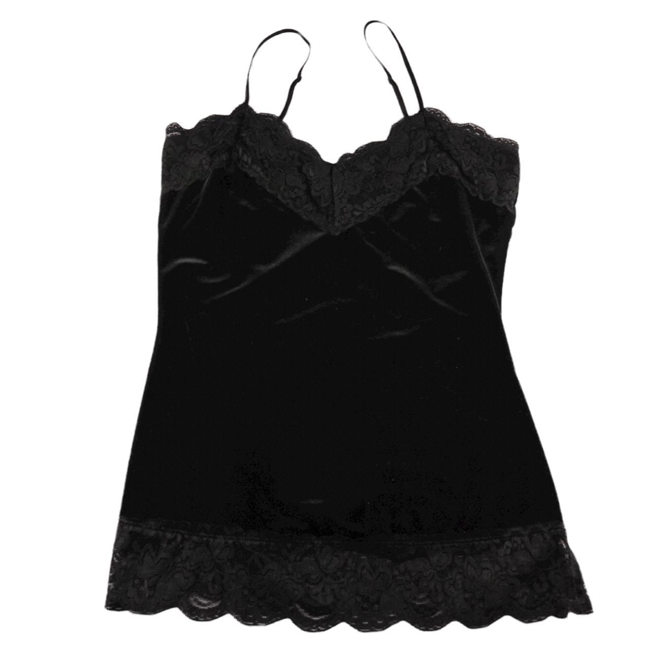 Y2K Velvet Lace Tank - beautiful vintage y2k black... - Depop