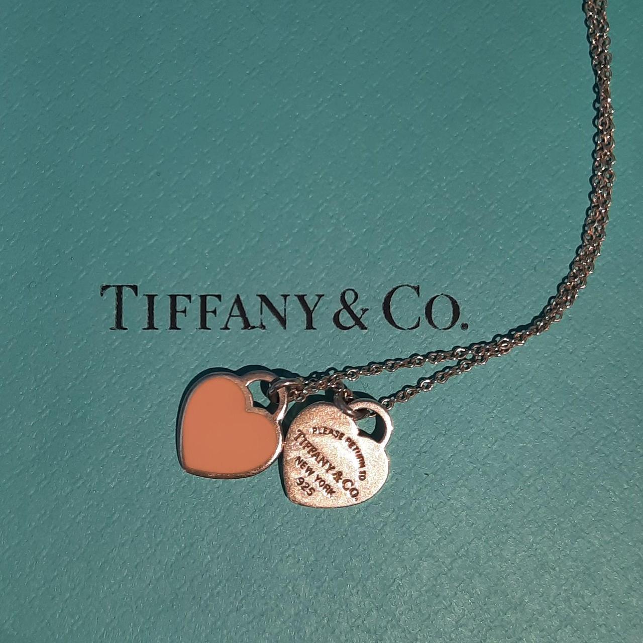 Tiffany & Co. Pink heart pendant necklace Only worn... - Depop