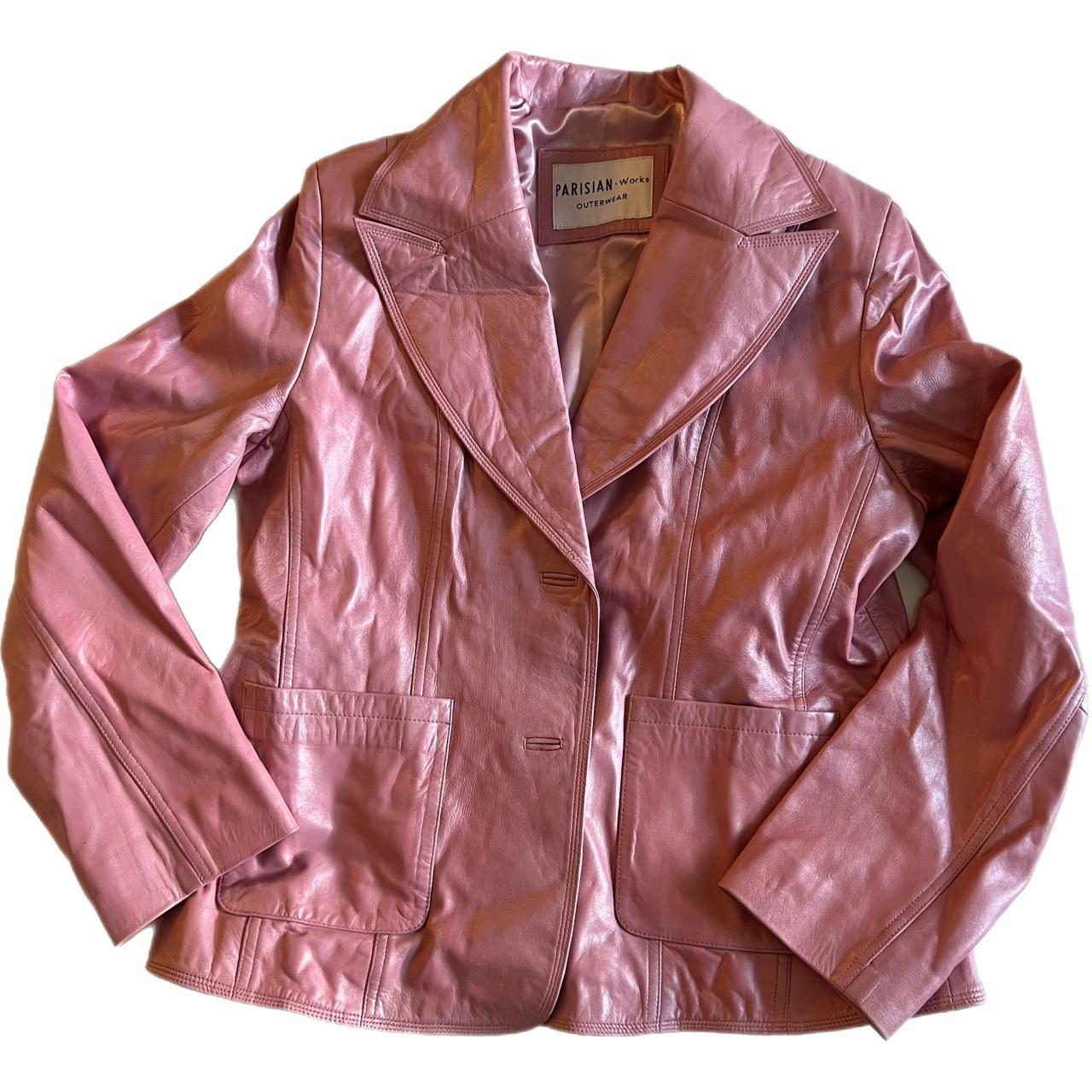 GENUINE LEATHER PARISIAN PINK JACKET SIZE MEDIUM Depop